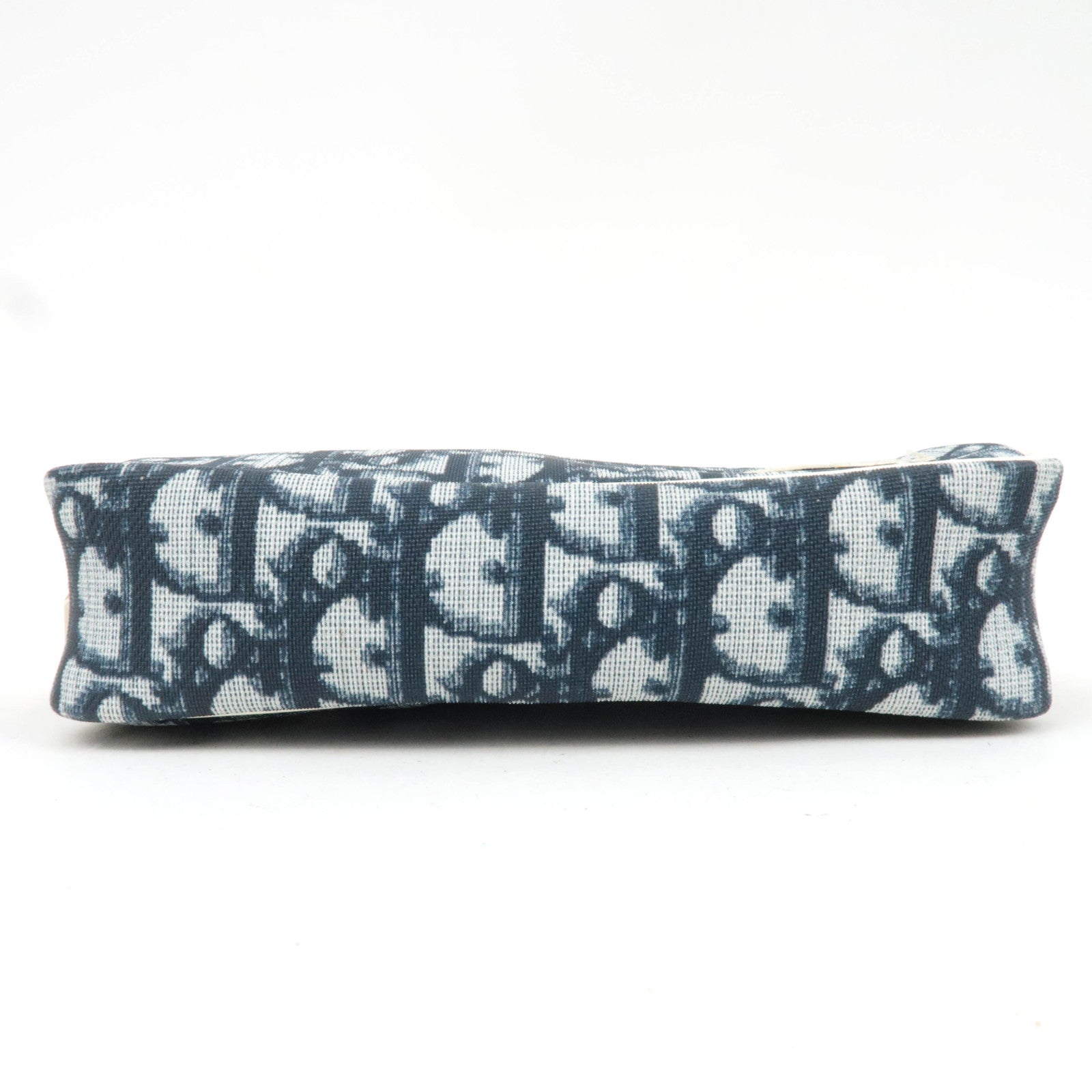 Christian Dior Trotter PVC Patent Pouch Navy White