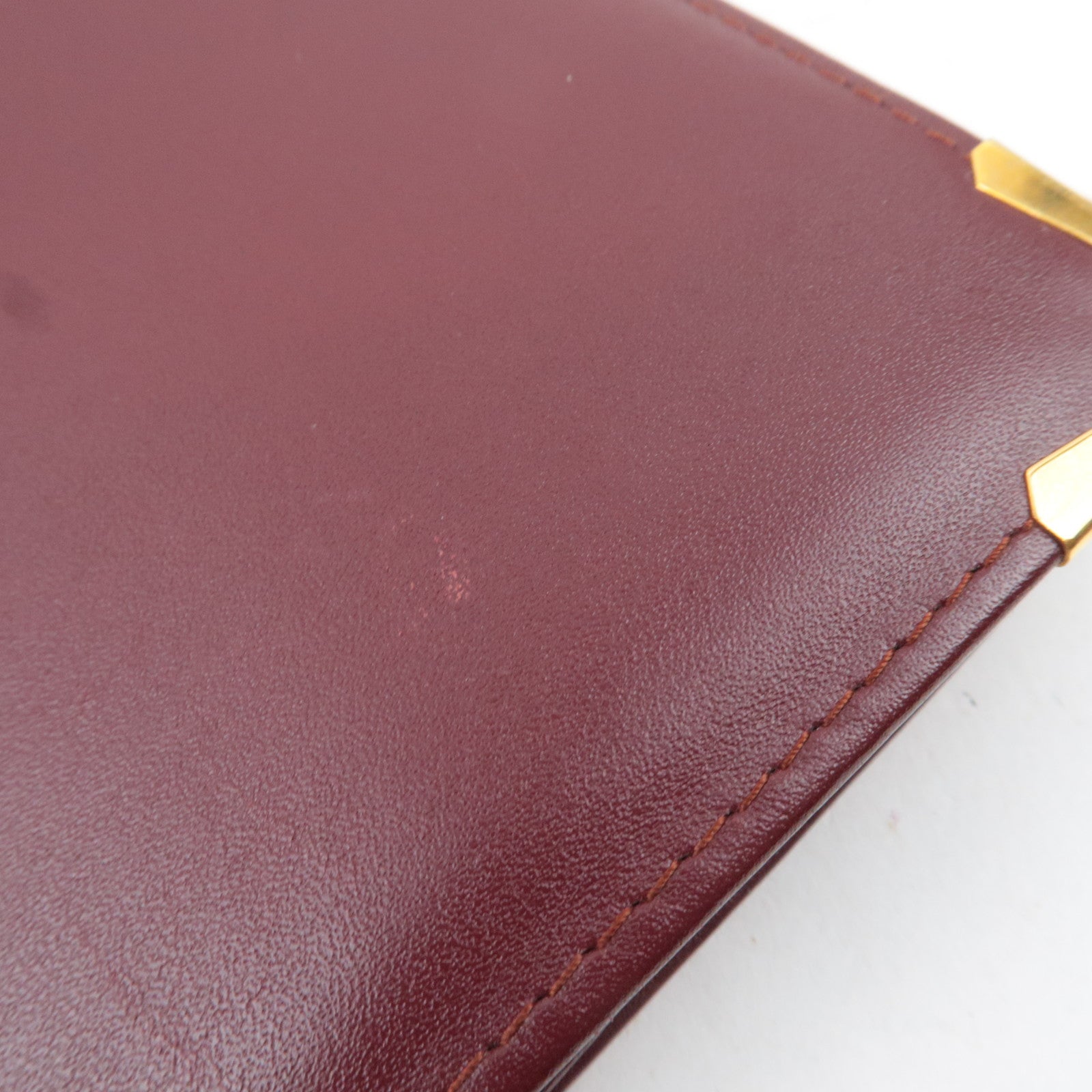 Cartier Must Line Clutch Bag Leather Bordeaux