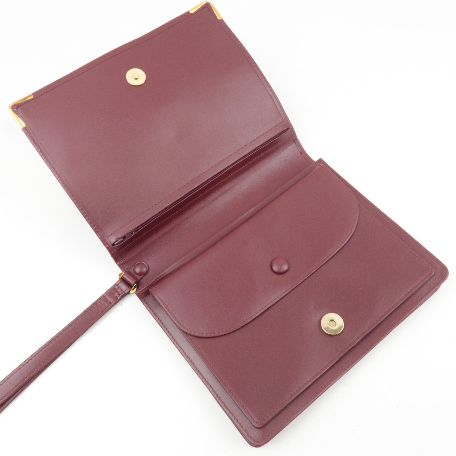 Cartier Must Line Clutch Bag Leather Bordeaux