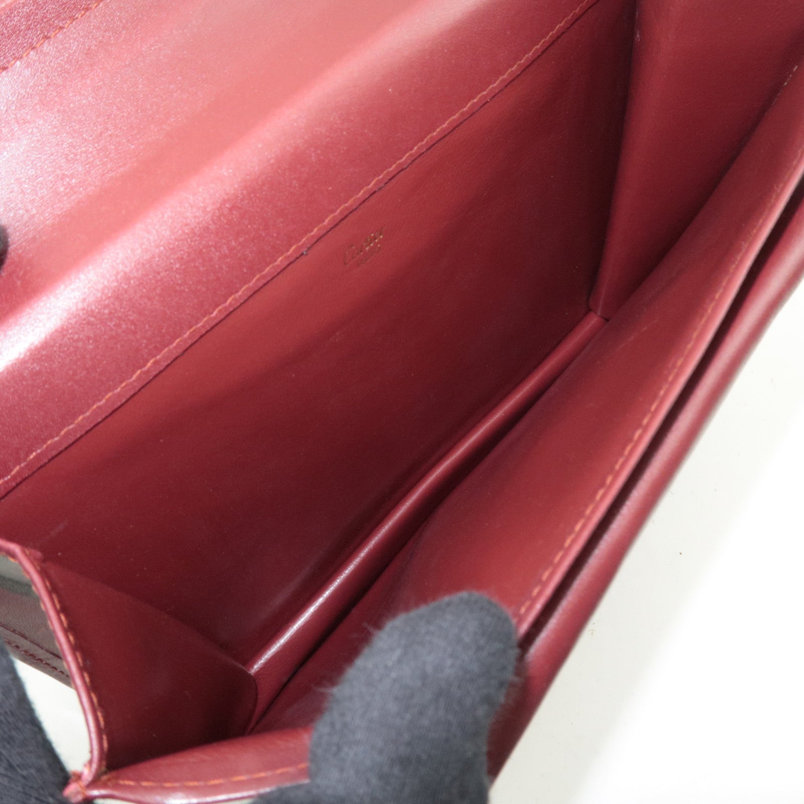 Cartier Must Line Clutch Bag Leather Bordeaux