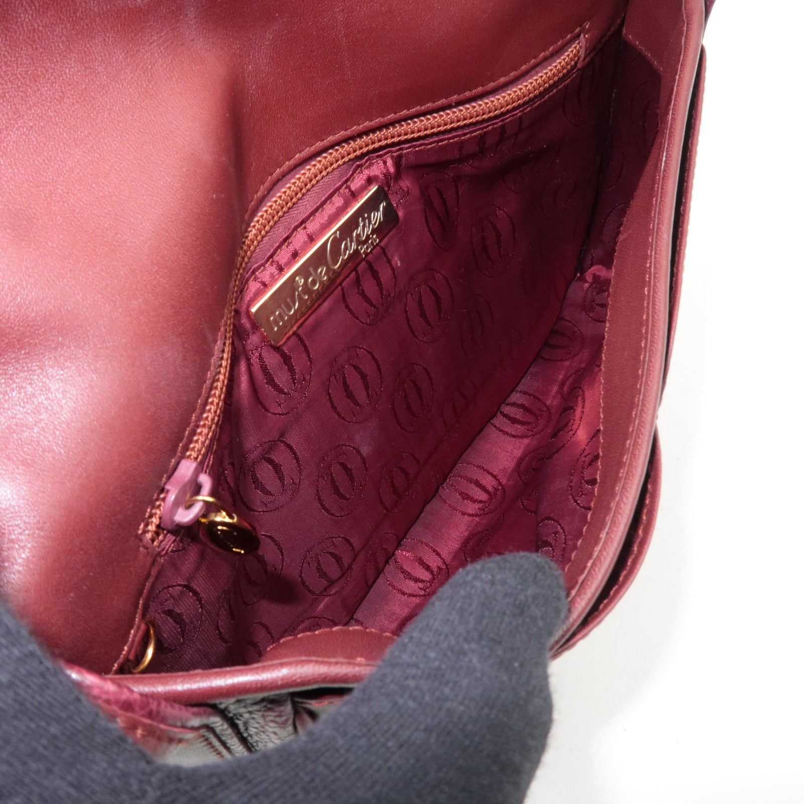 Cartier Must Line Shoulder Bag Leather Bordeaux *Dust Bag