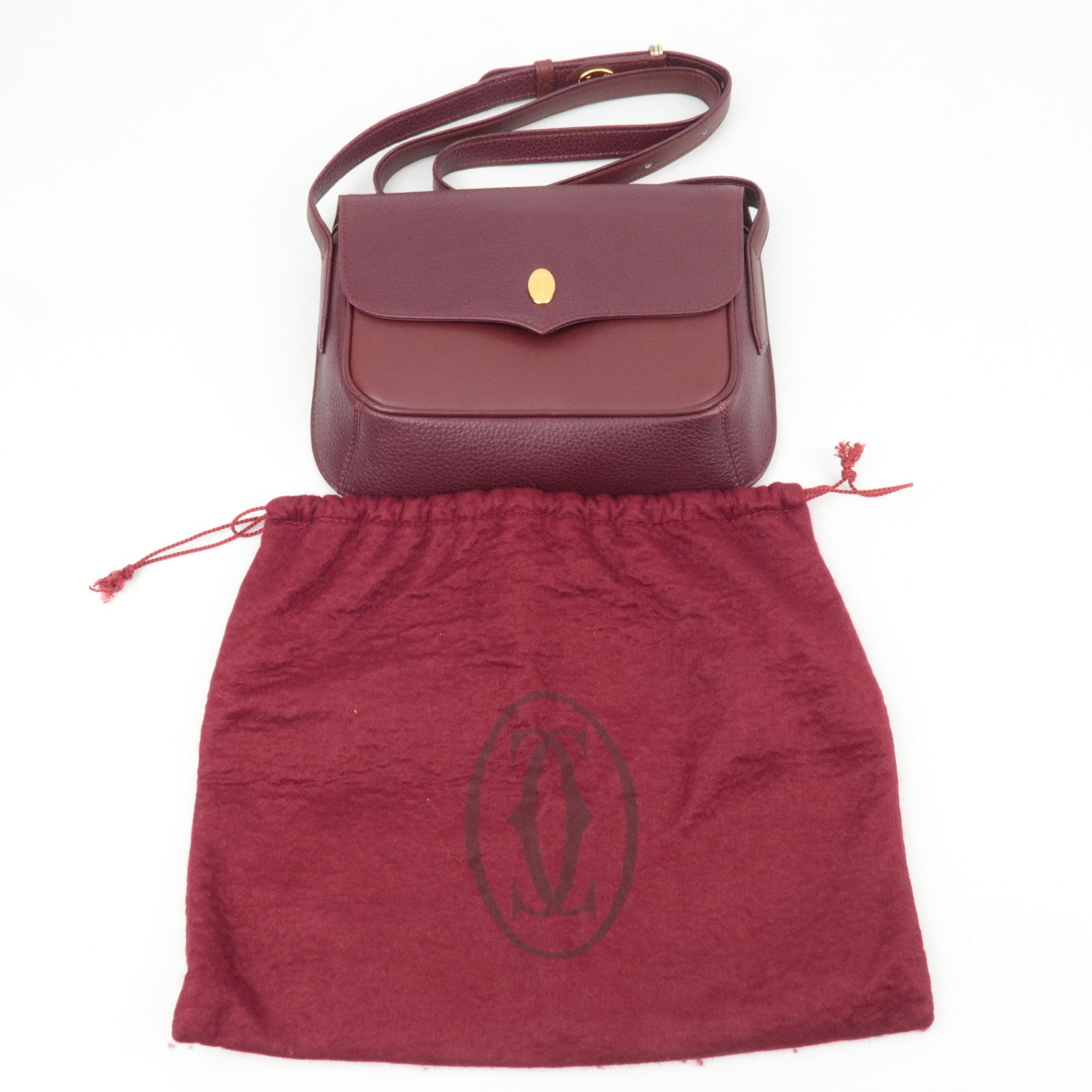 Cartier Must Line Shoulder Bag Leather Bordeaux *Dust Bag