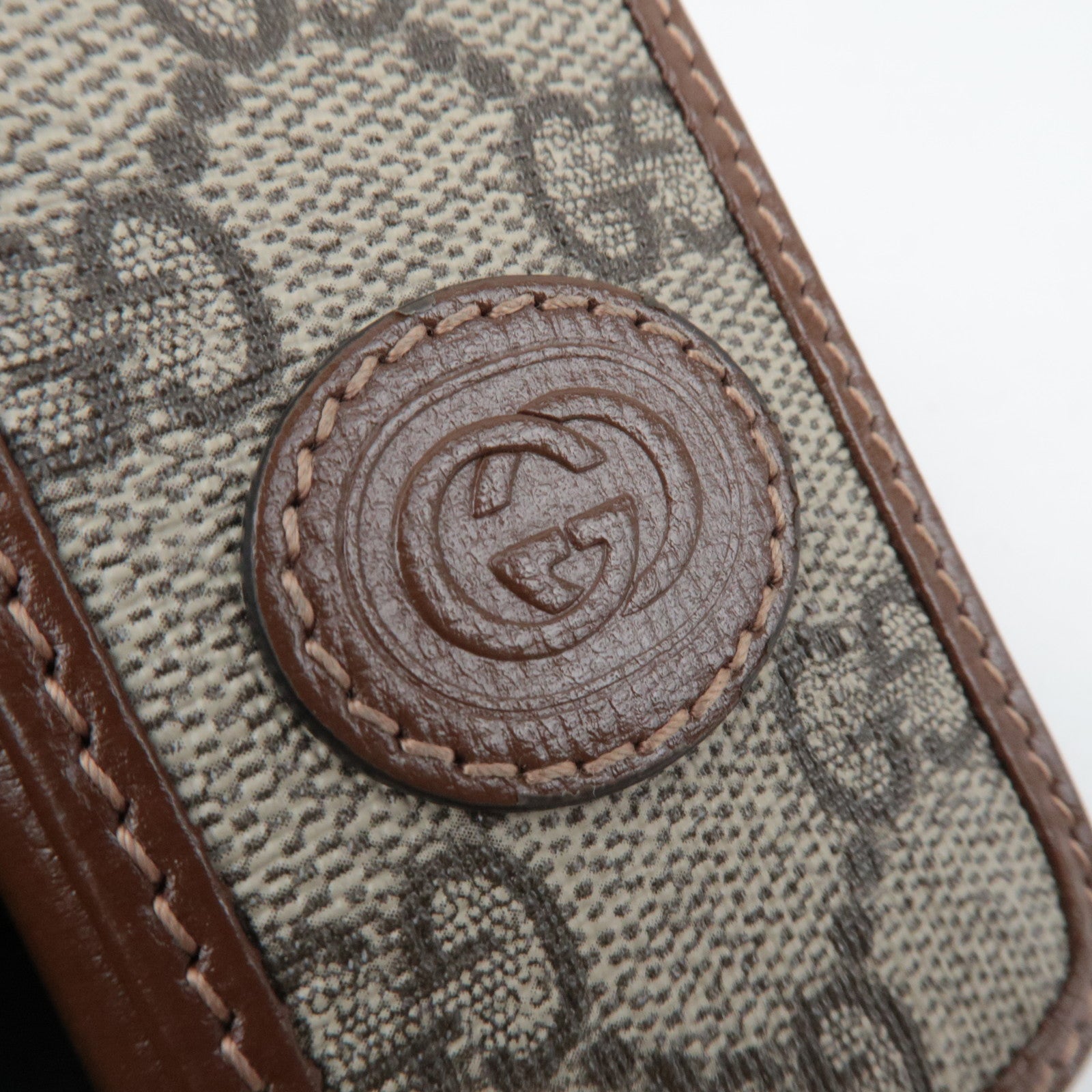 GUCCI GG Supreme Interlocking G Key Case Beige 751614