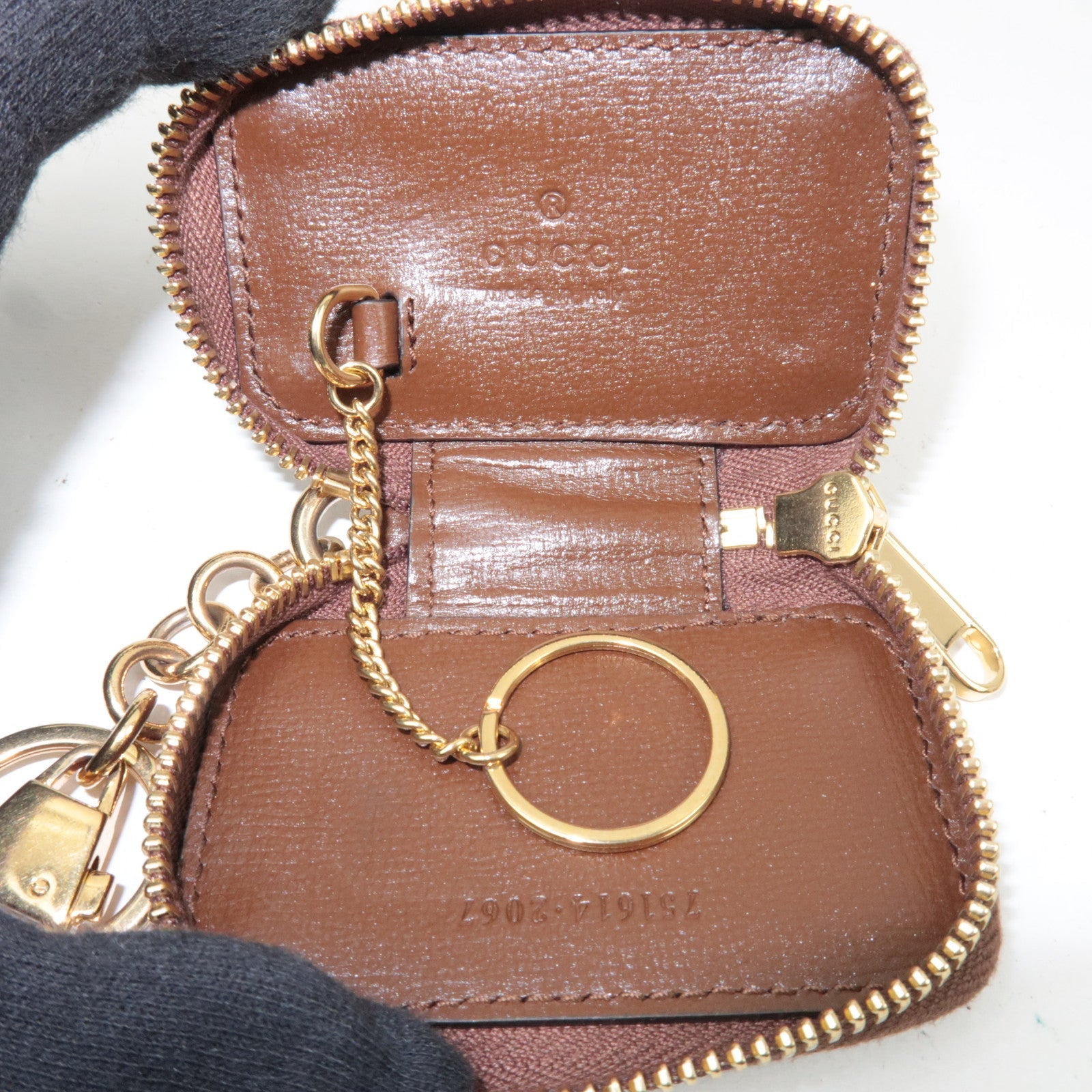 GUCCI GG Supreme Interlocking G Key Case Beige 751614