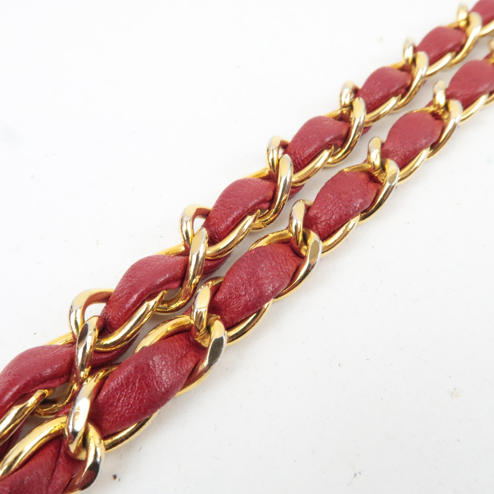 CHANEL Matelasse Diana 22 Chain Shoulder Bag Lambskin Red Gold HDW 1703775 *G Card