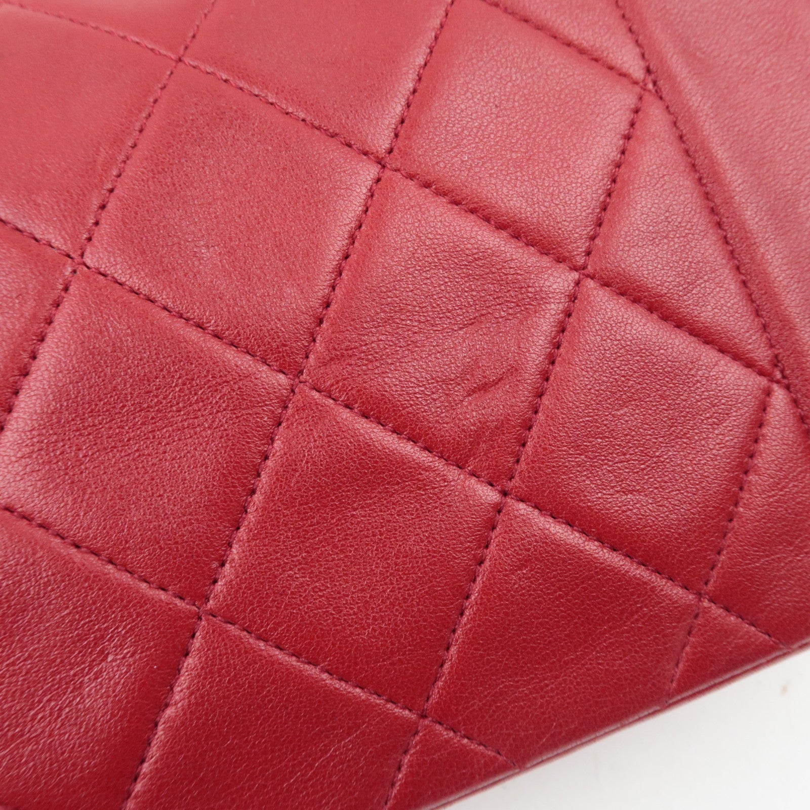 CHANEL Matelasse Diana 22 Chain Shoulder Bag Lambskin Red Gold HDW 1703775 *G Card