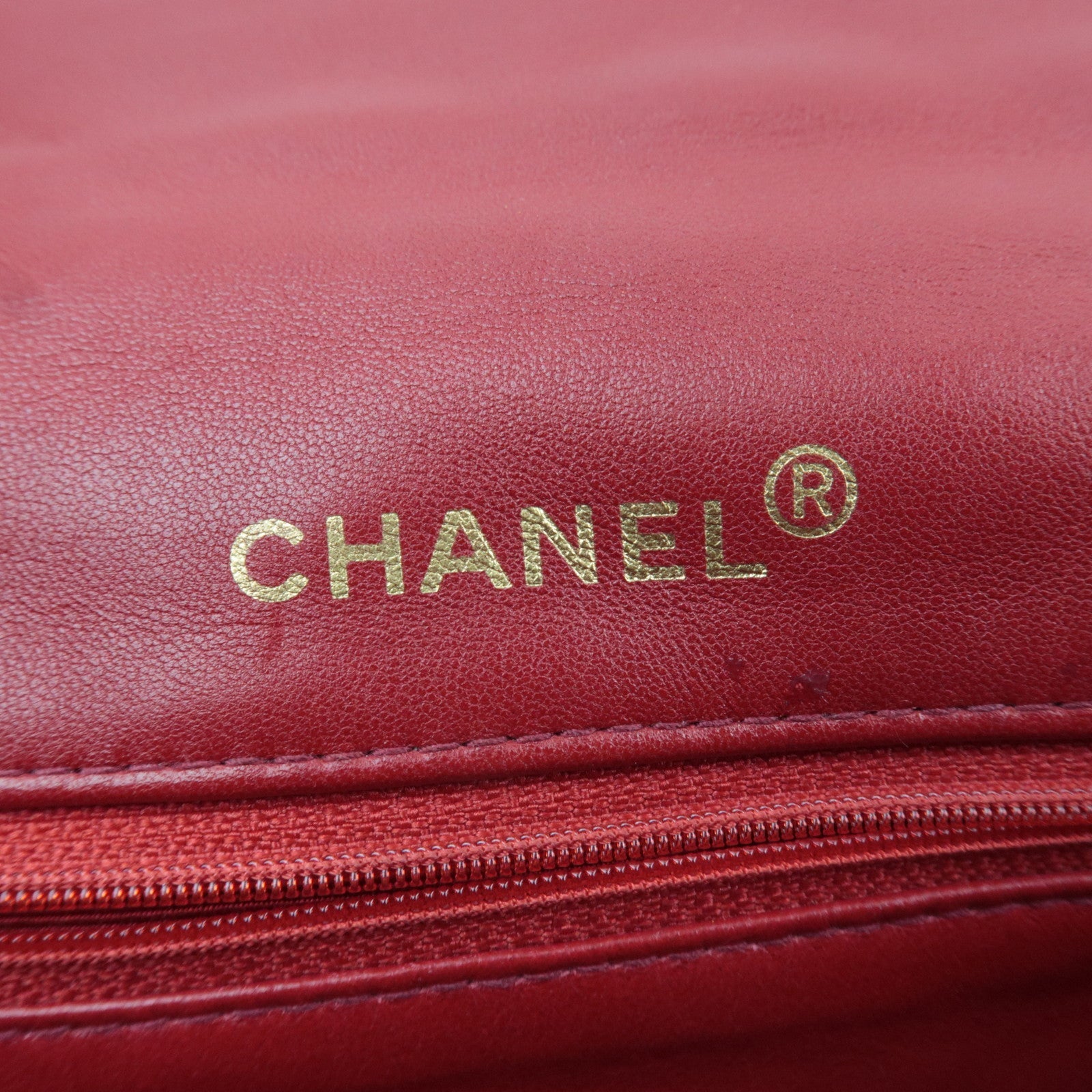 CHANEL Matelasse Diana 22 Chain Shoulder Bag Lambskin Red Gold HDW 1703775 *G Card