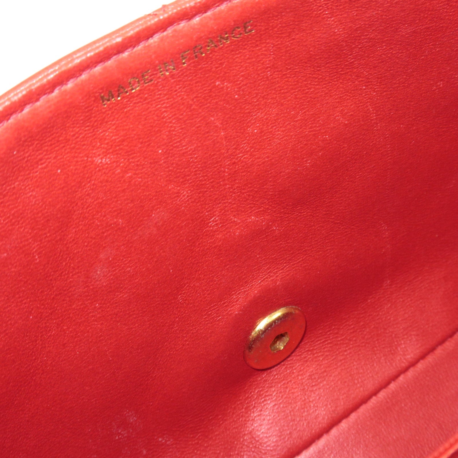 CHANEL Matelasse Diana 22 Chain Shoulder Bag Lambskin Red Gold HDW 1703775 *G Card