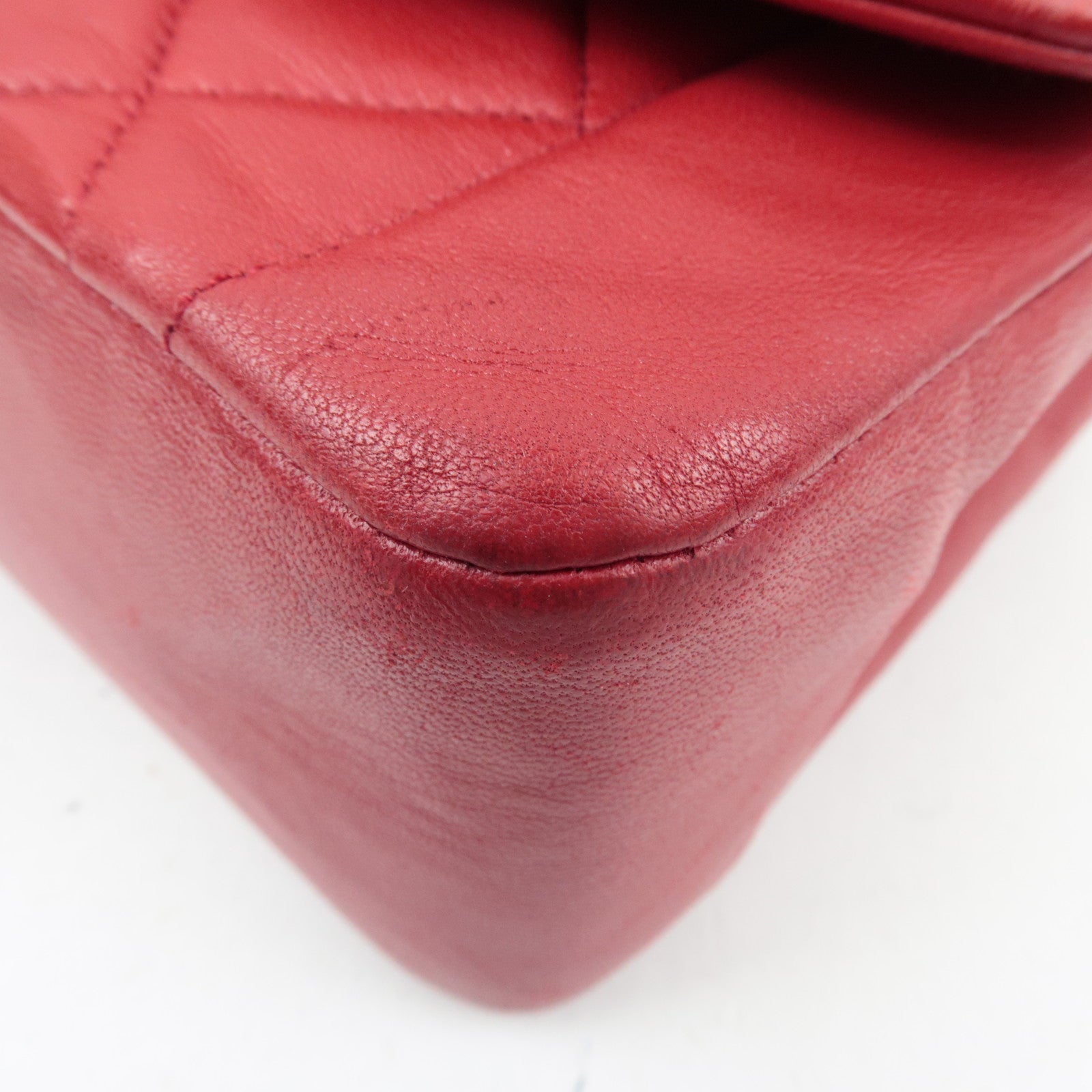 CHANEL Matelasse Diana 22 Chain Shoulder Bag Lambskin Red Gold HDW 1703775 *G Card