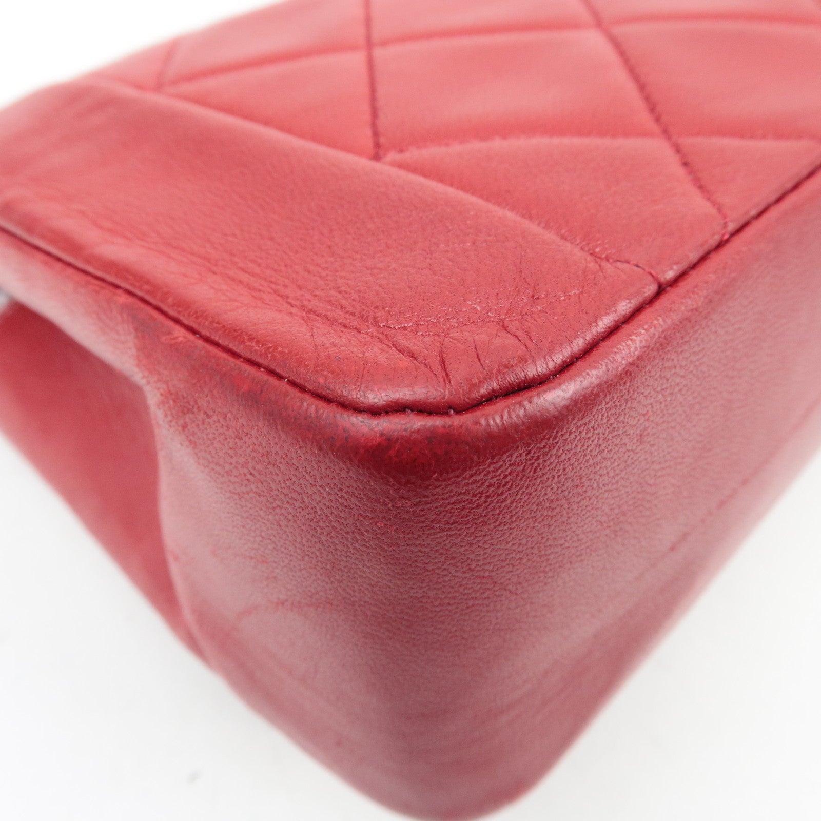 CHANEL Matelasse Diana 22 Chain Shoulder Bag Lambskin Red Gold HDW 1703775 *G Card