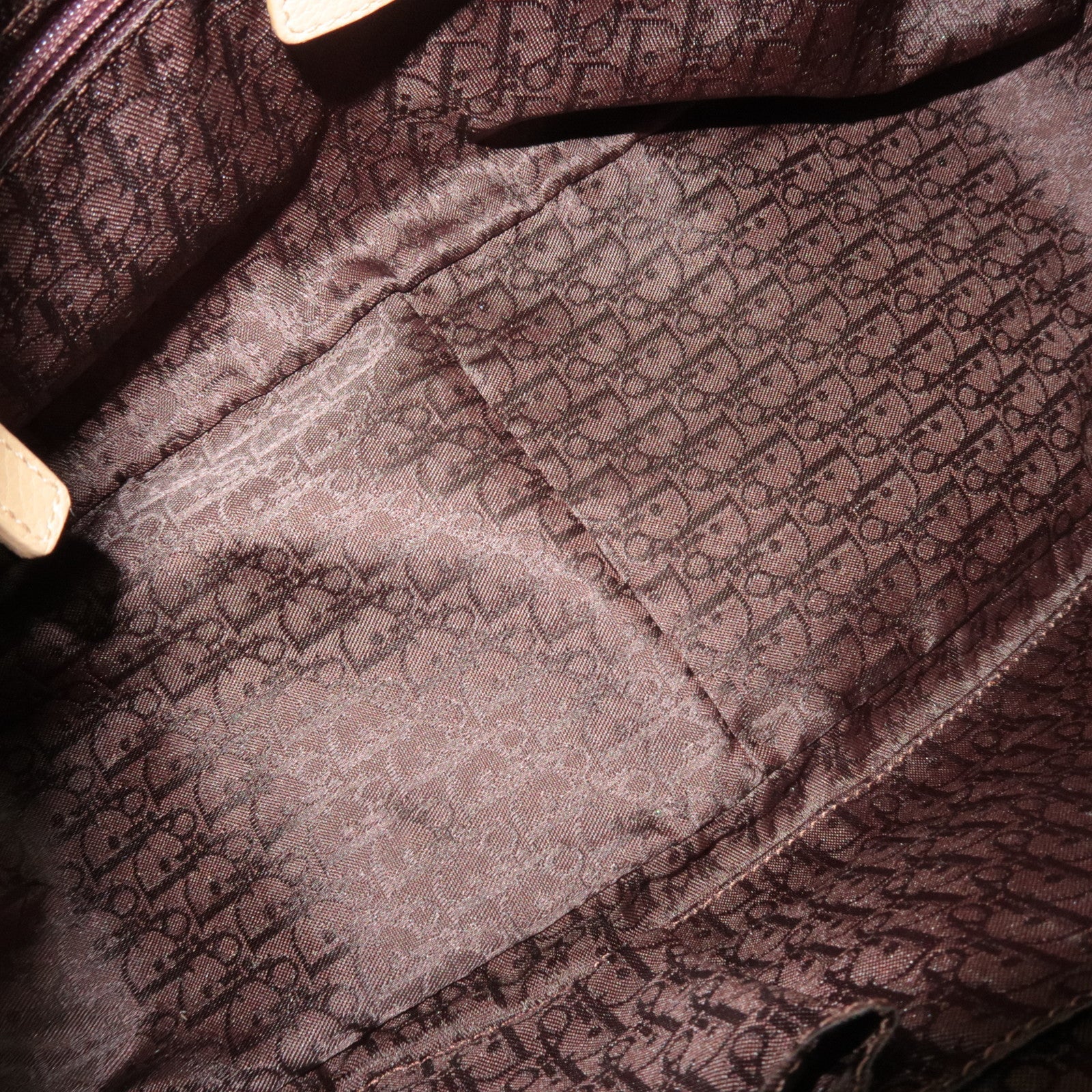 Christian Dior Cannage Leather Boston Hand Bag Beige