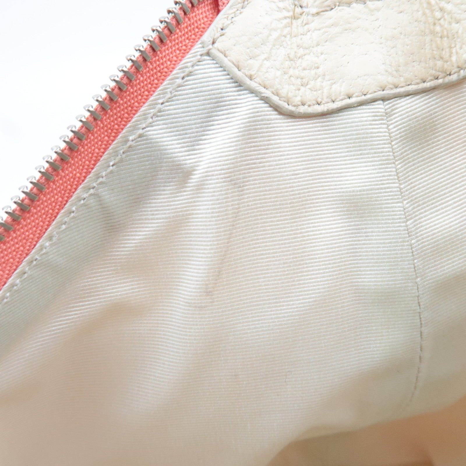 BVLGARI Logomania Canvas Leather Shoulder Bag Pink White