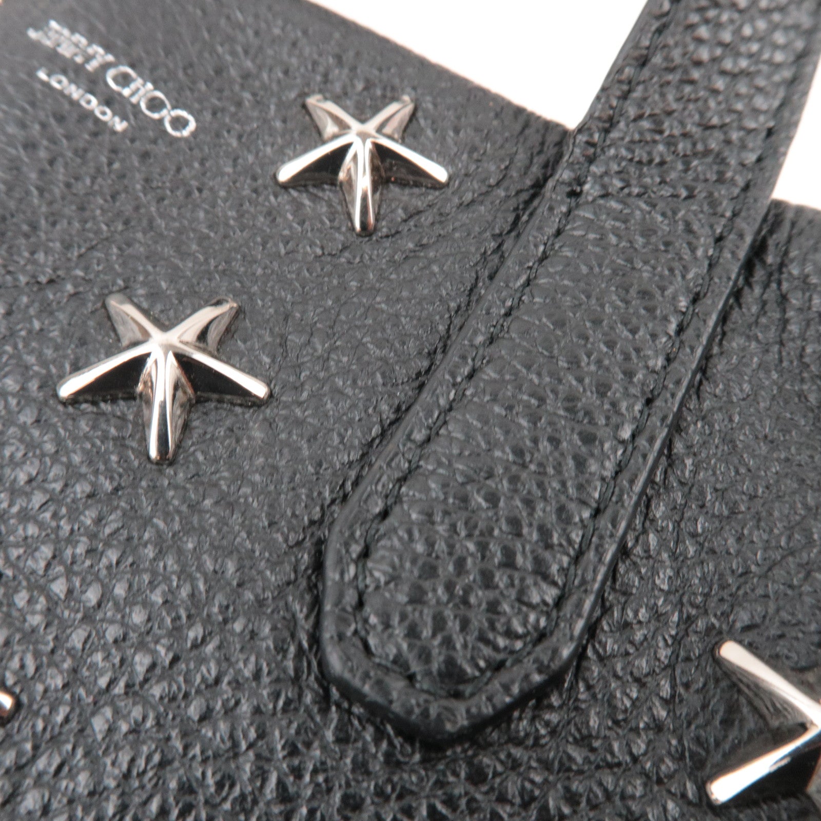 JIMMY CHOO Star Studs 2Way Mini Tote Bag Leather Black