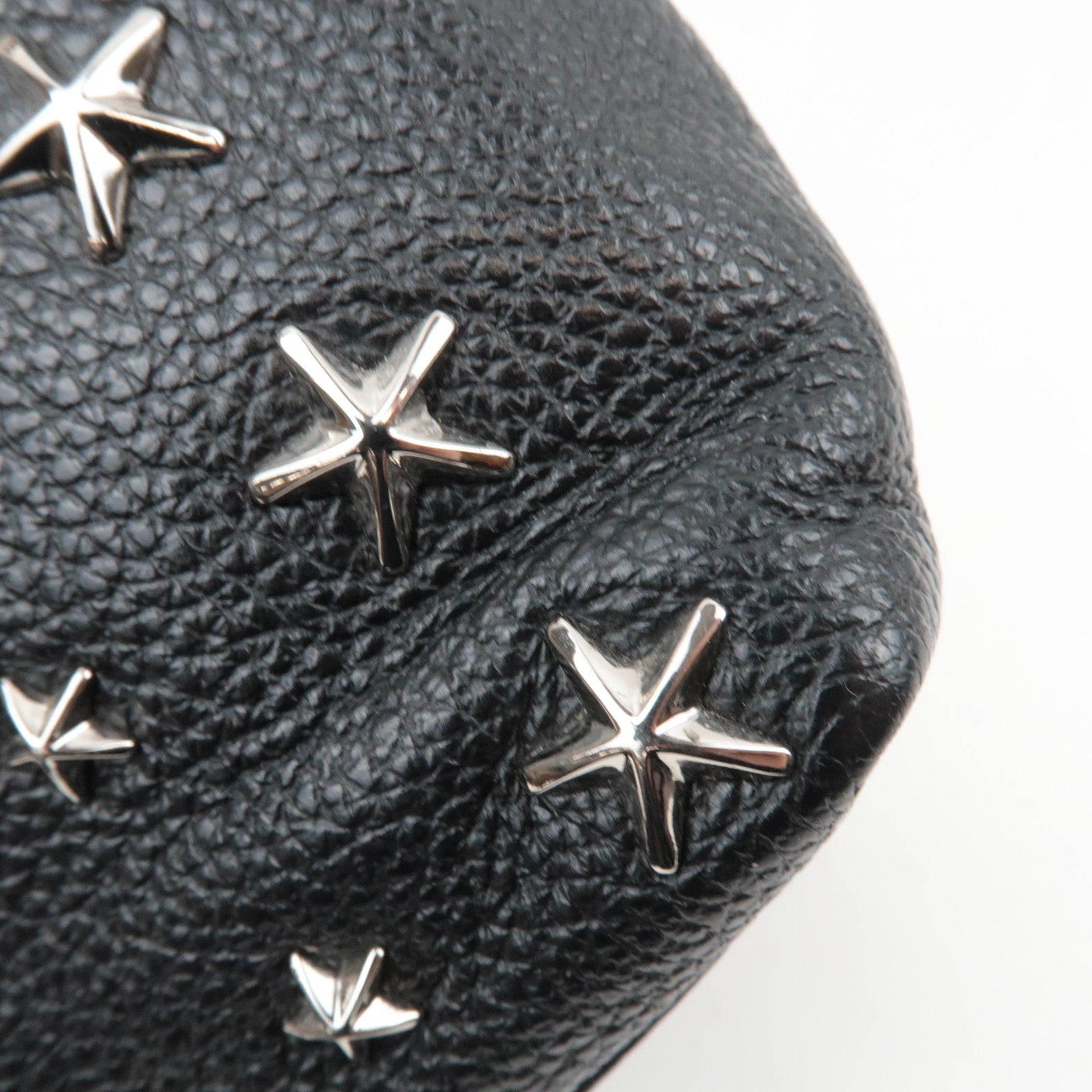 JIMMY CHOO Star Studs 2Way Mini Tote Bag Leather Black