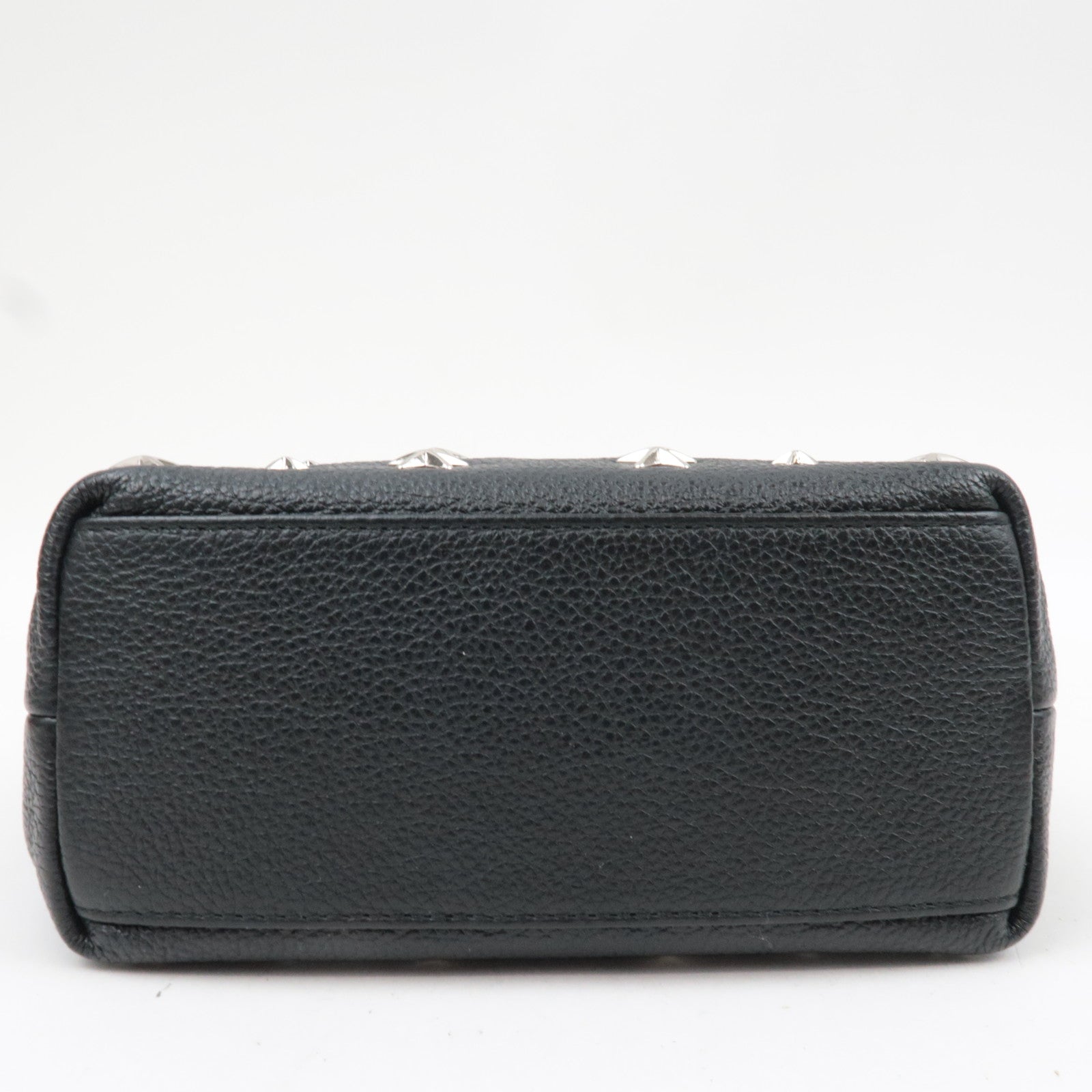 JIMMY CHOO Star Studs 2Way Mini Tote Bag Leather Black