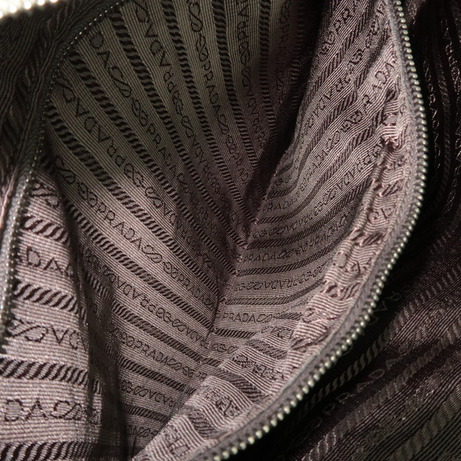 PRADA Tote Bag Canvas Leather Khaki Brown BN0540