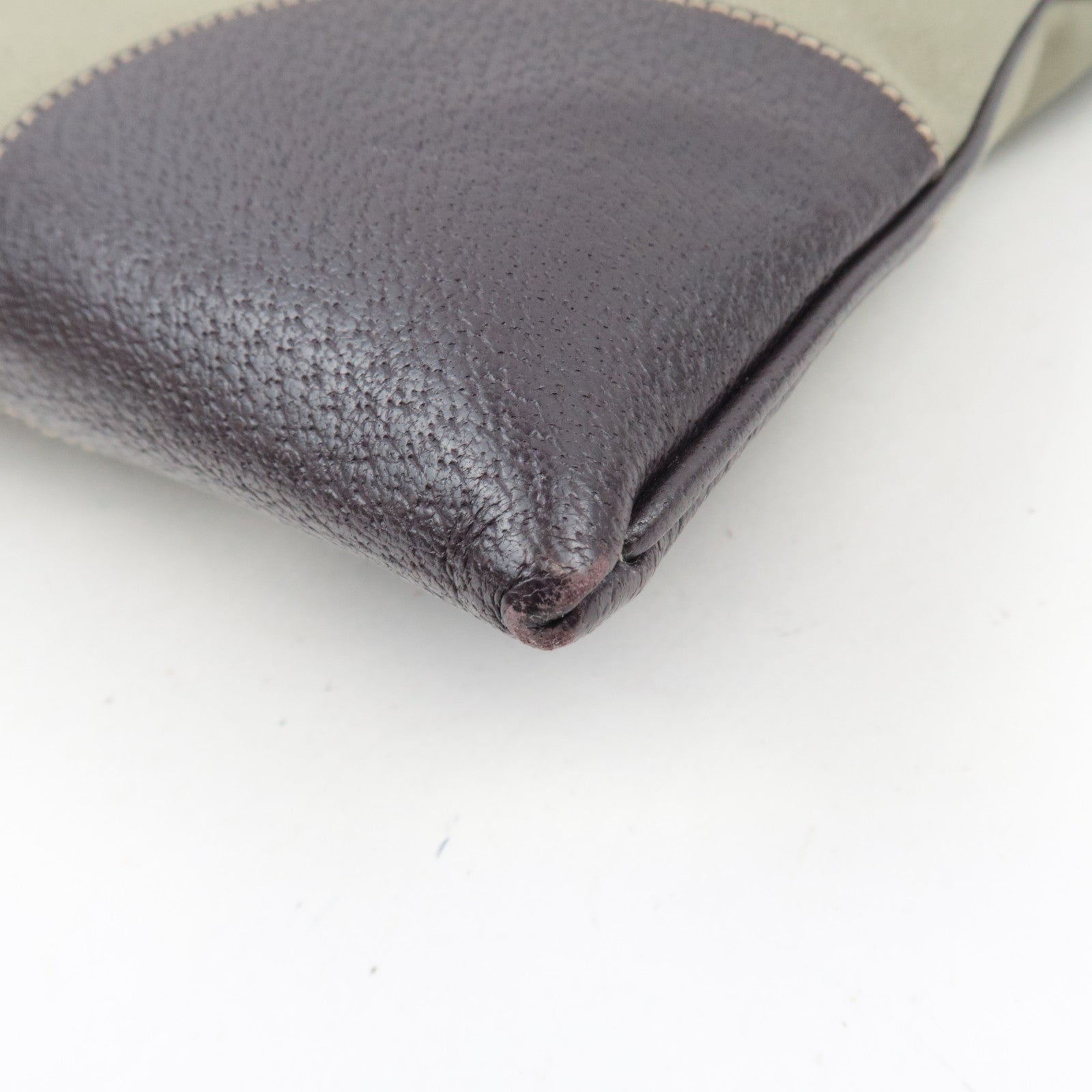 PRADA Tote Bag Canvas Leather Khaki Brown BN0540