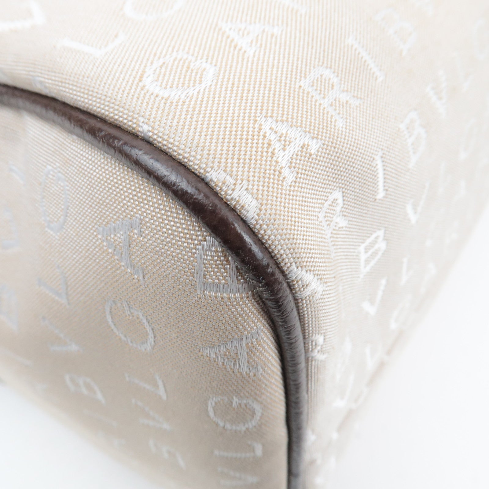 BVLGARI Logomania Canvas Leather Handbag Beige Brown