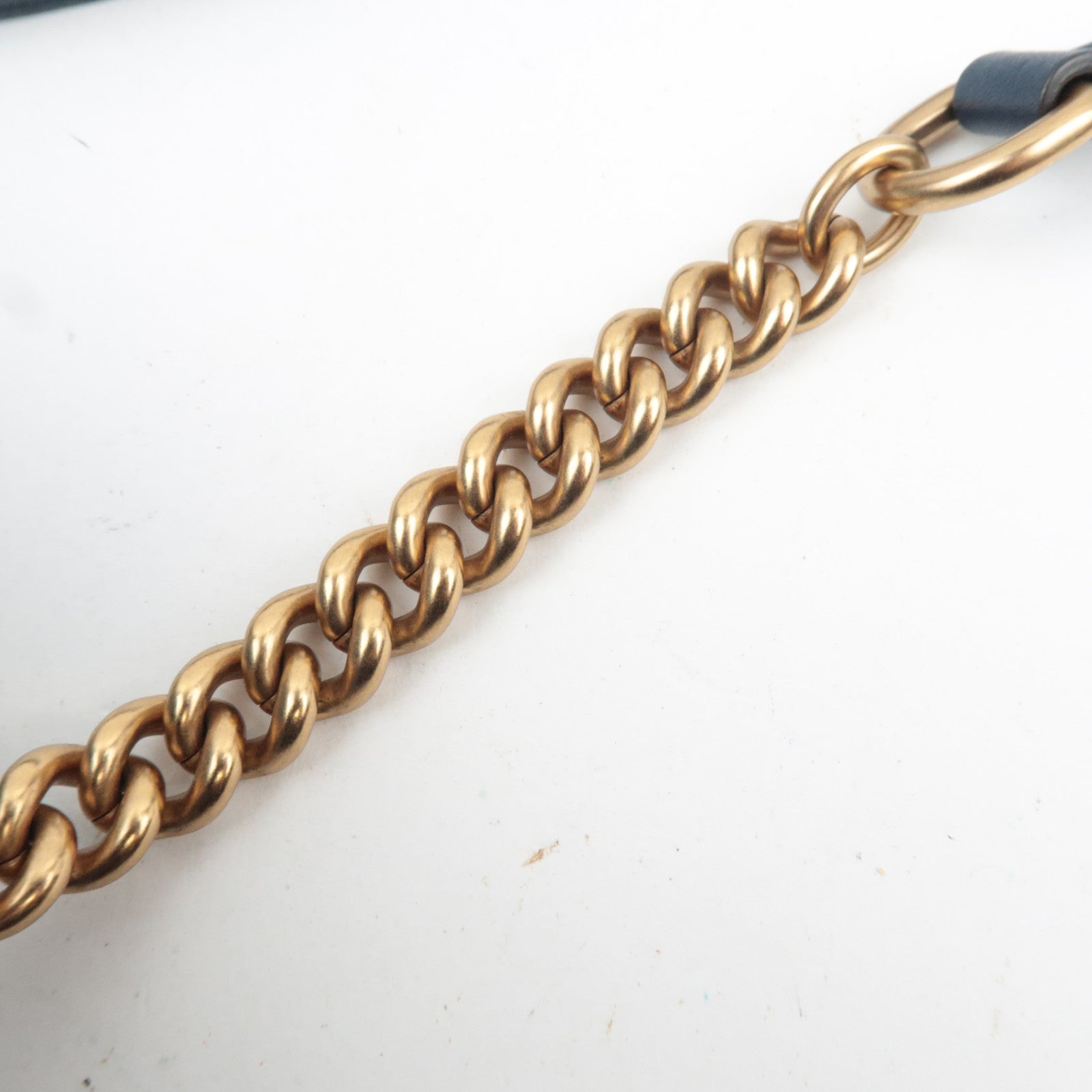 GUCCI GG Marmont Faux Pearl Chain Shoulder Bag Denim Leather Blue 447632