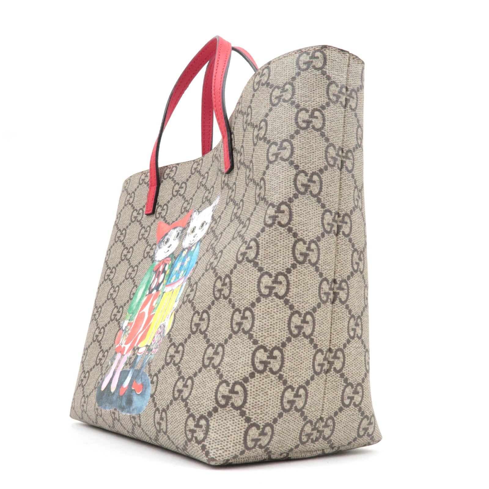 GUCCI Children's Yuko Higuchi Cat GG Supreme Leather Tote Bag 410812