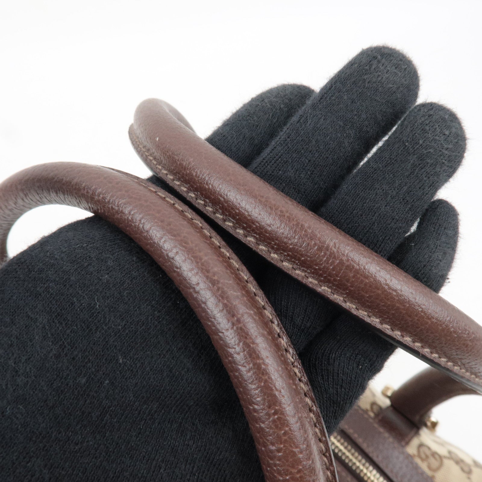 GUCCI Abby GG Canvas Leather Shoulder Bag Beige 130942