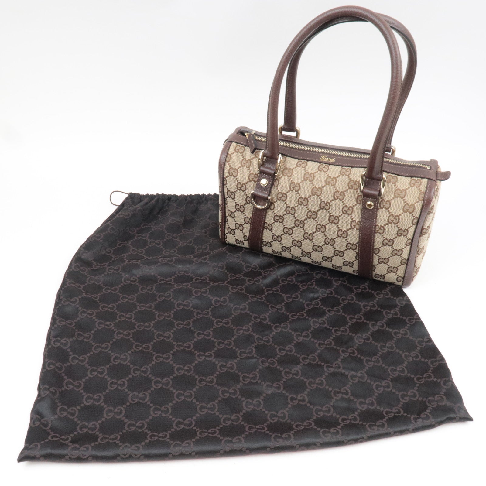 GUCCI Abby GG Canvas Leather Shoulder Bag Beige 130942