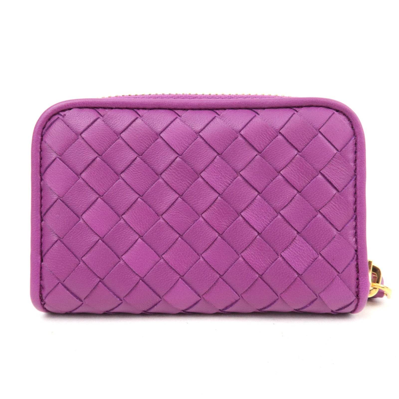 BOTTEGA VENETA Intrecciato Leather Small Wallet Purple 114075