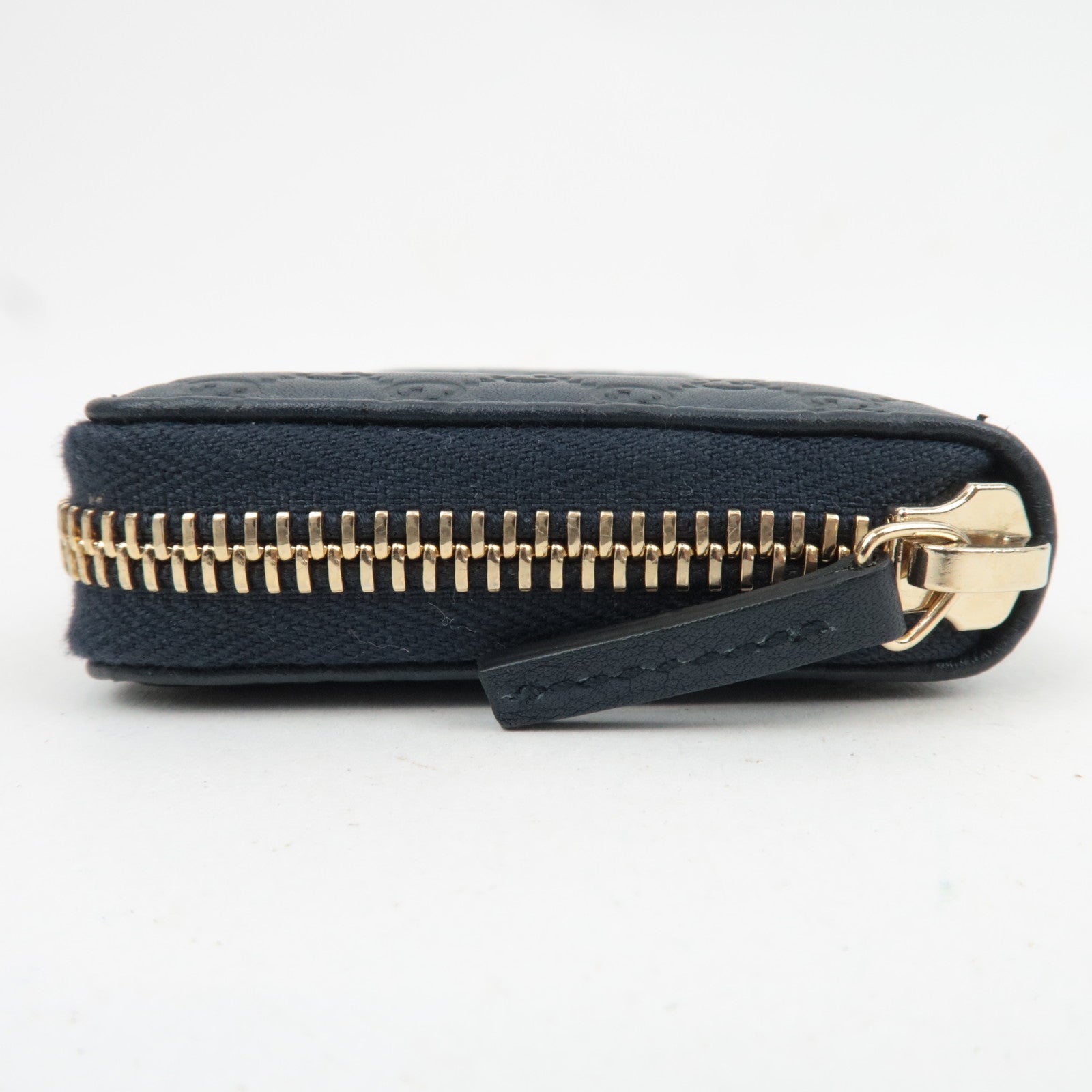 GUCCI Micro Guccissima Leather Coin Case Navy 255452