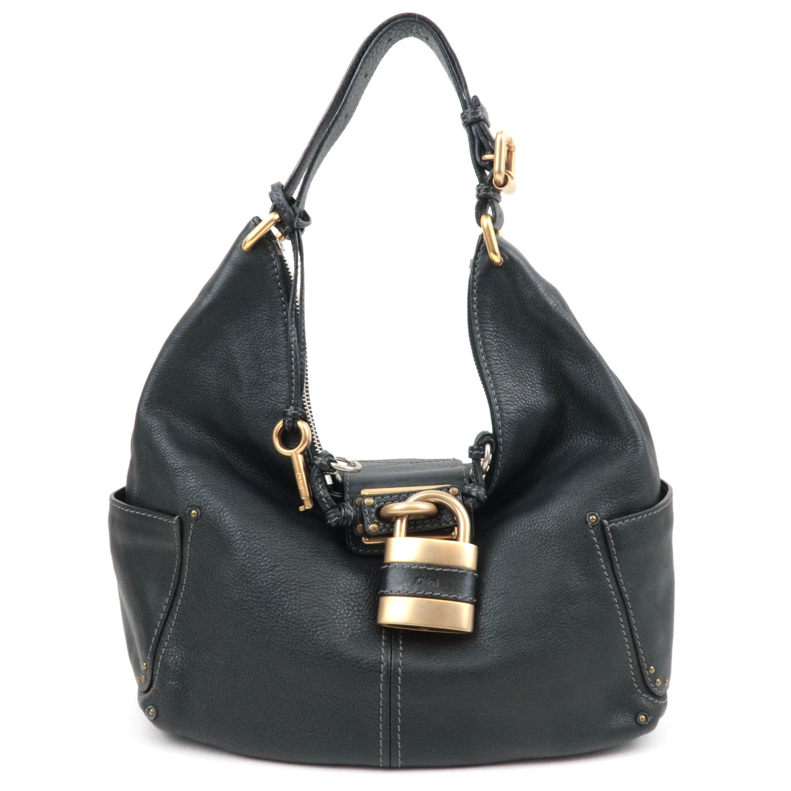 Chloe Paddington Shoulder Bag Leather Black *Key Lock85381