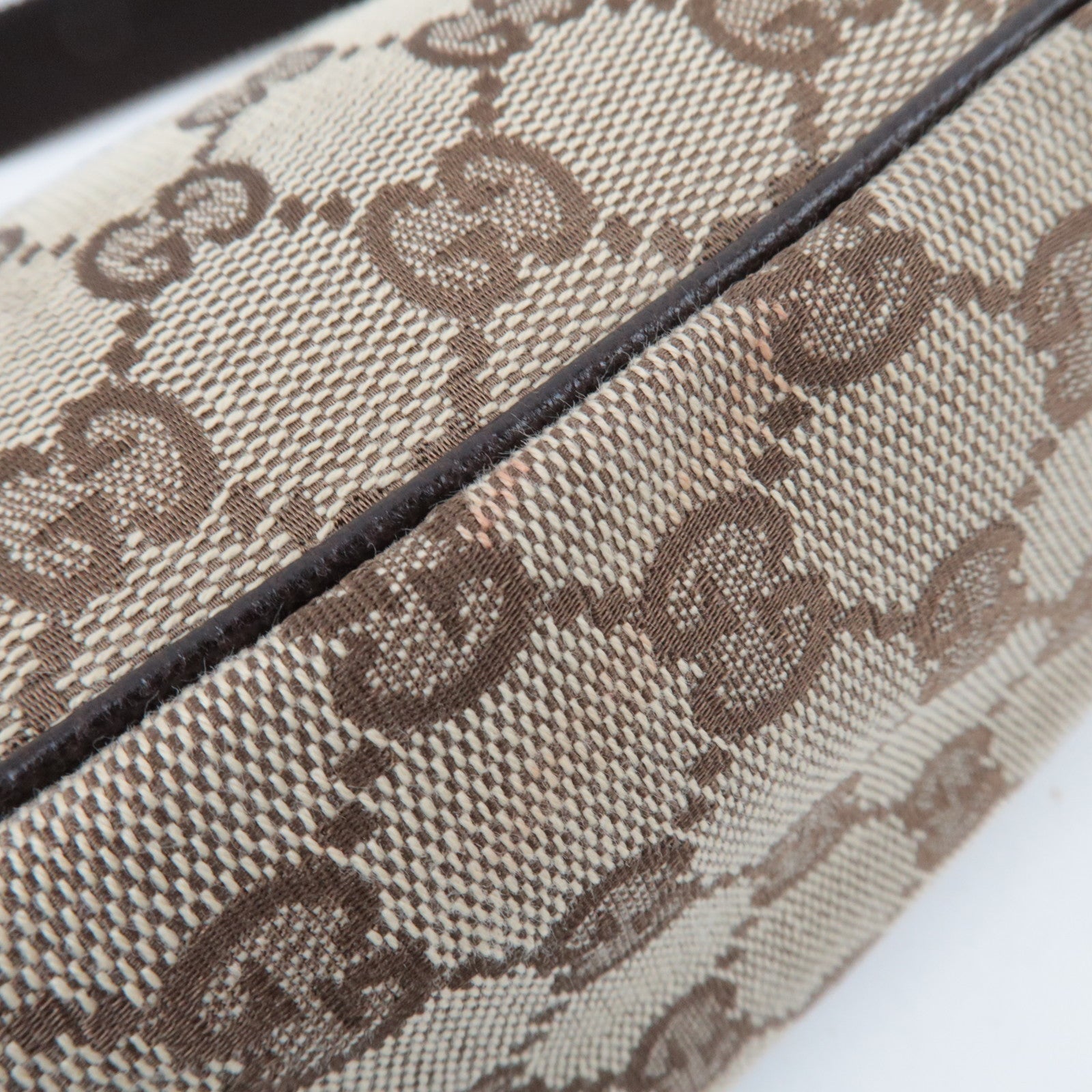 GUCCI Canvas Leather Small Shoulder Bag GG Beige 106644