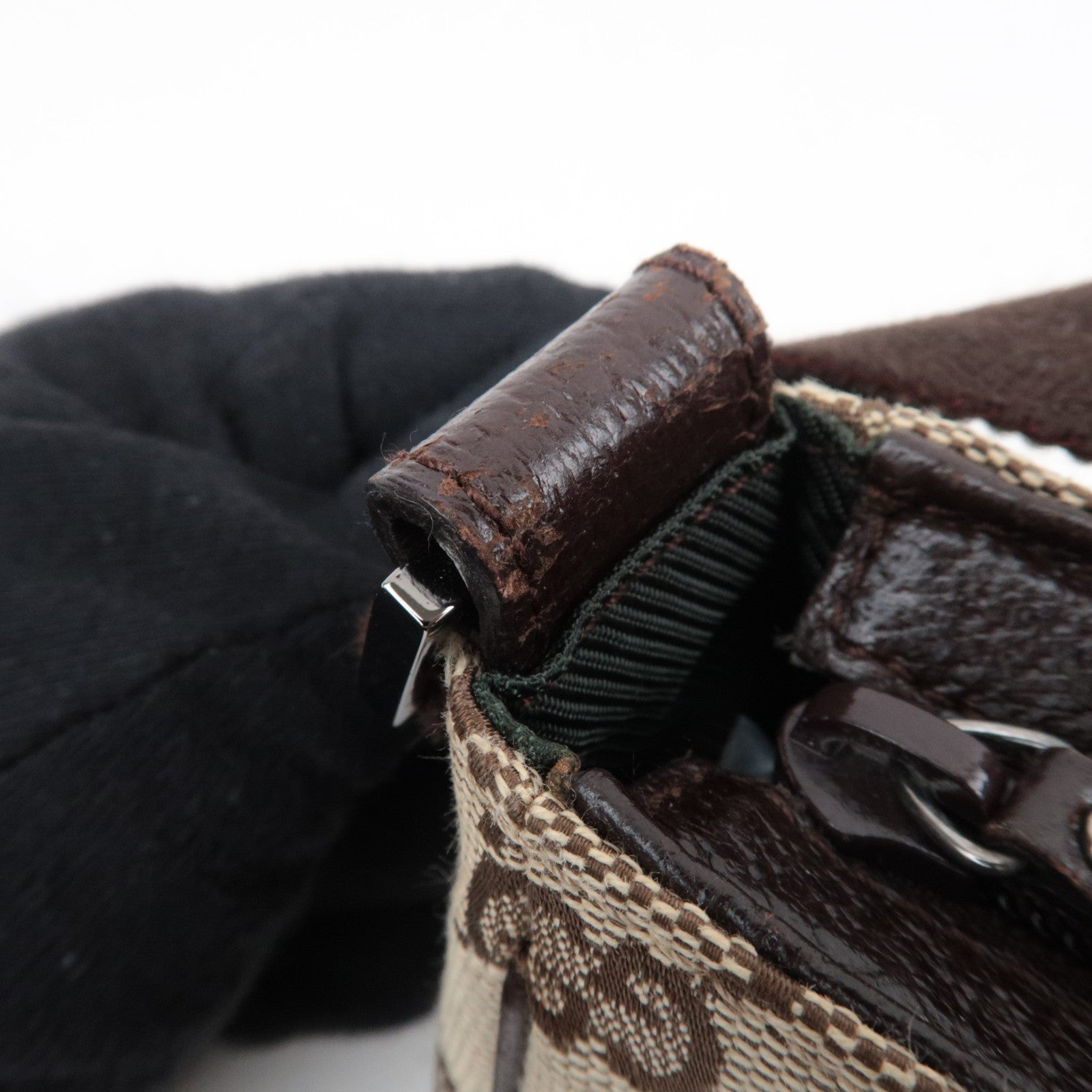 GUCCI Canvas Leather Small Shoulder Bag GG Beige 106644