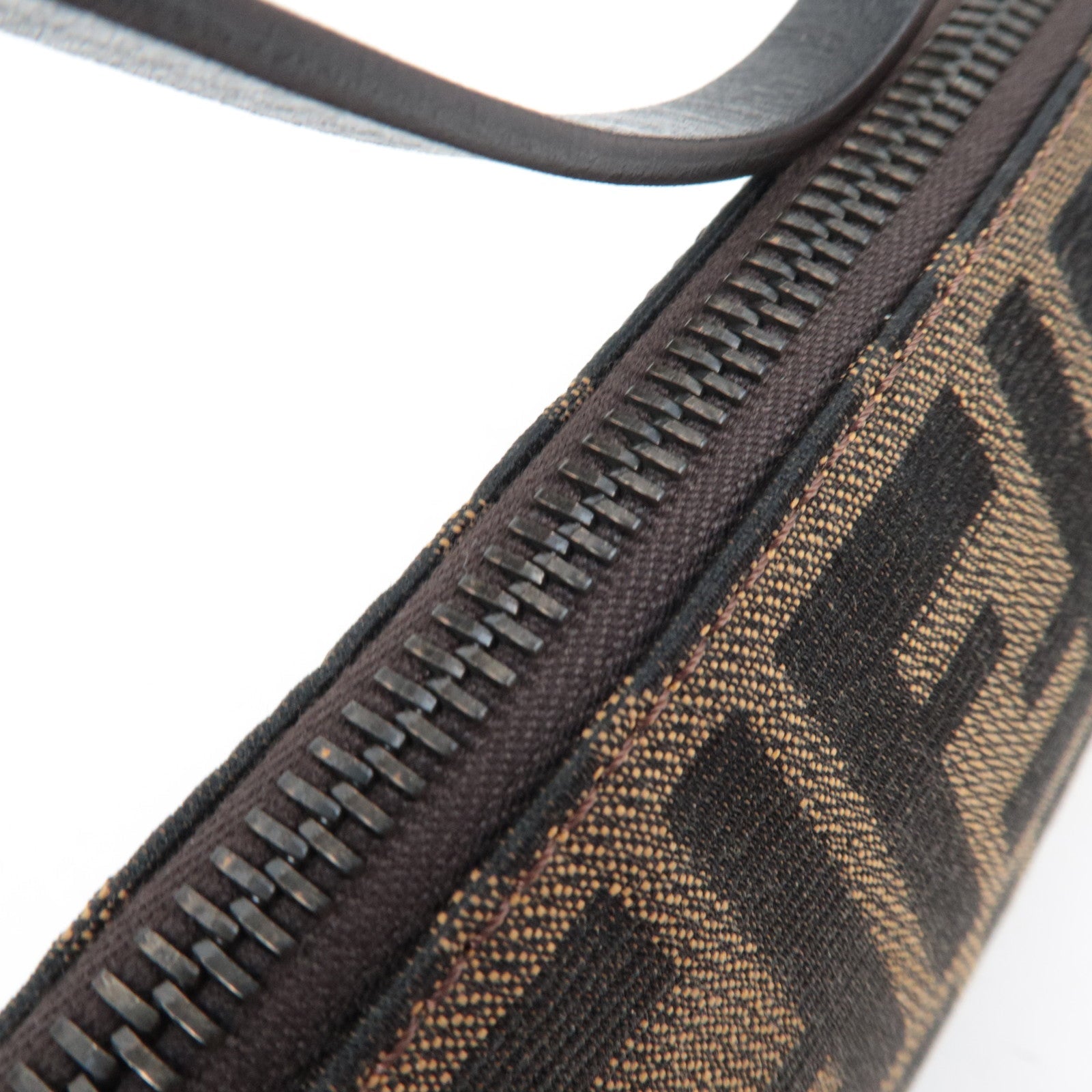 FENDI Zucca Canvas Leather Shoulder Bag 8BR133