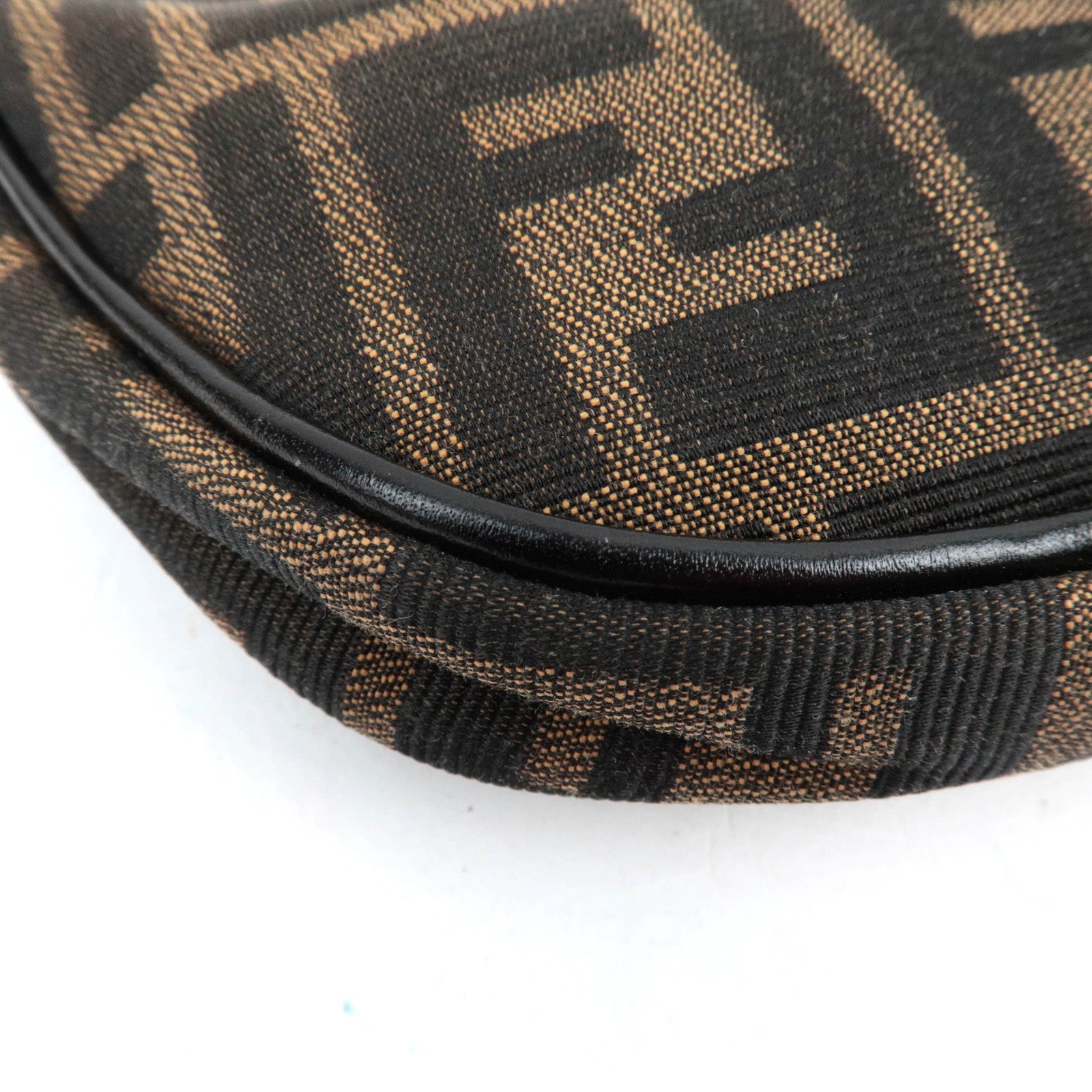 FENDI Zucca Canvas Leather Shoulder Bag 8BR133