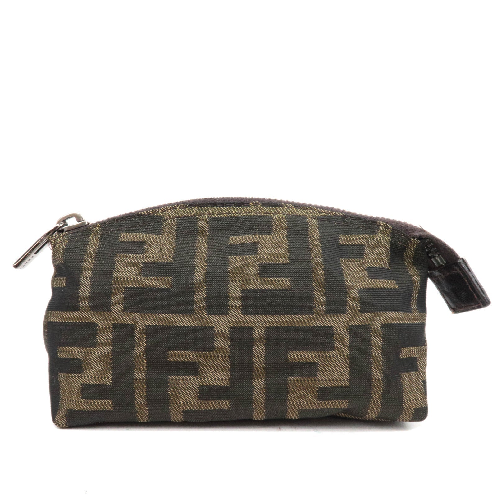 FENDI Zucca Canvas Leather Mini Pouch 7N000485423