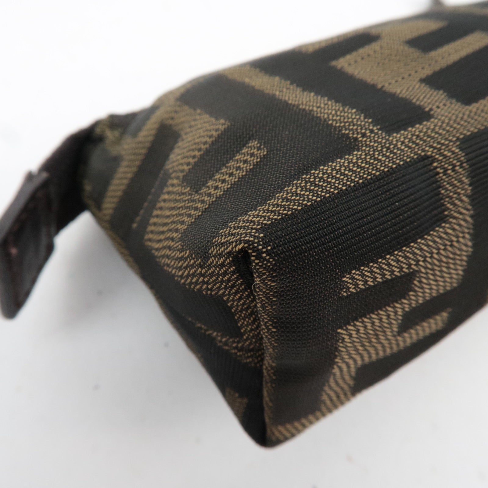 FENDI Zucca Canvas Leather Mini Pouch 7N0004