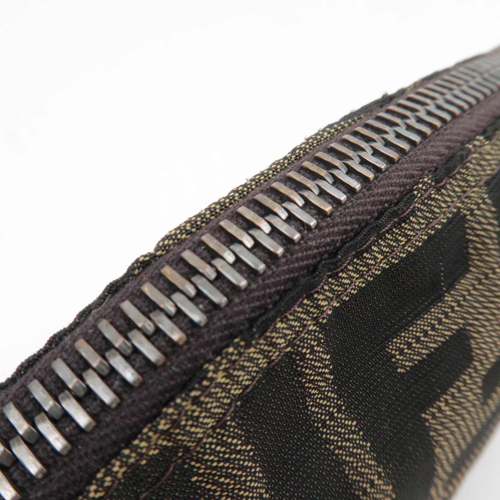 FENDI Zucca Canvas Leather Mini Pouch 7N0004