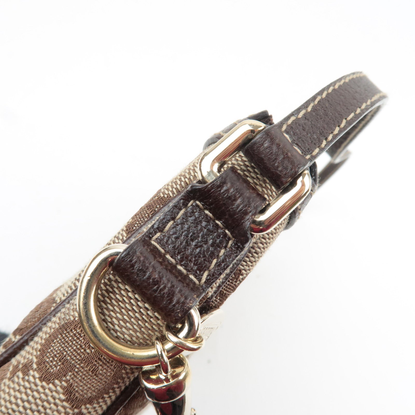 GUCCI Small Shoulder Bag GG Canvas Leather Beige 154432