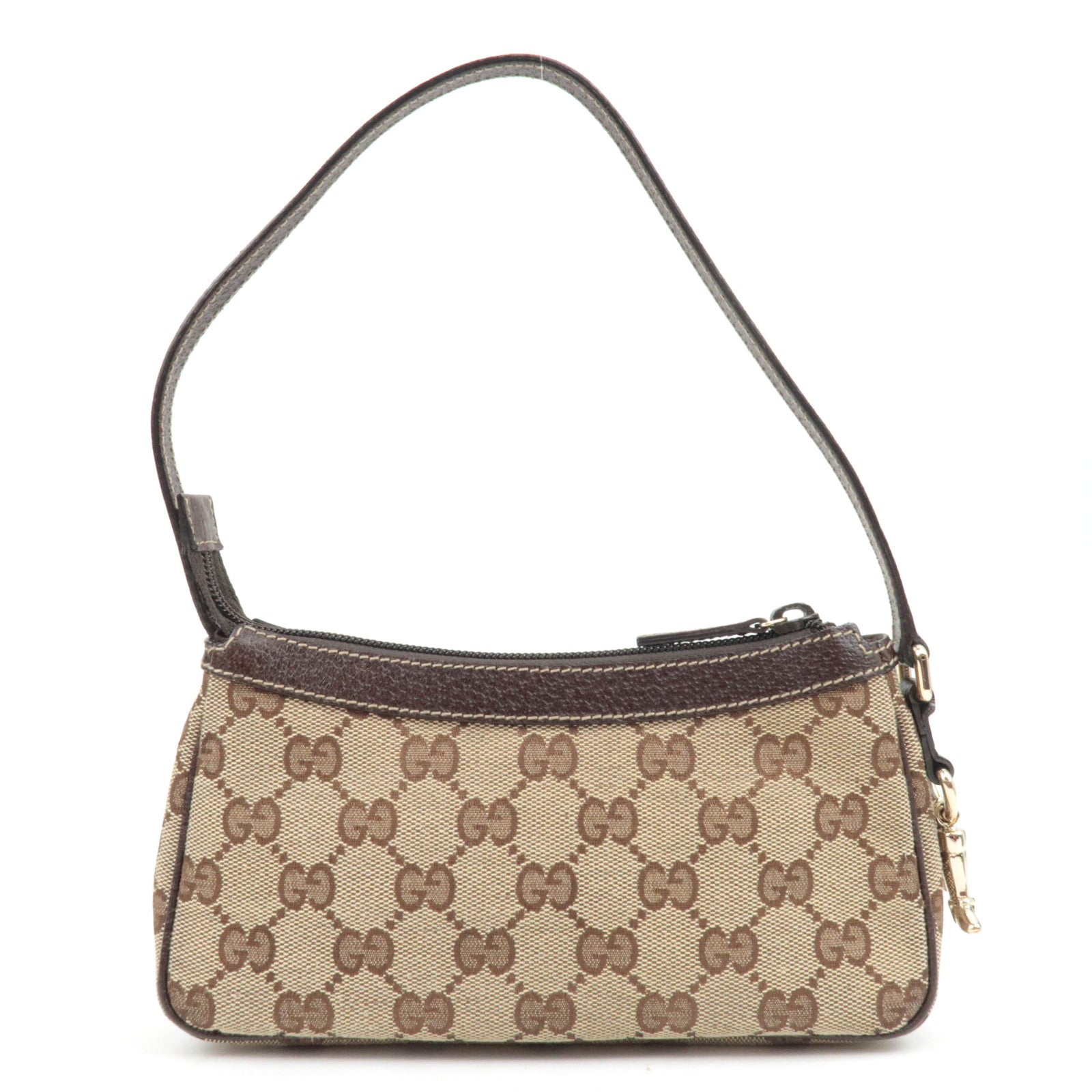 GUCCI Small Shoulder Bag GG Canvas Leather Beige 154432
