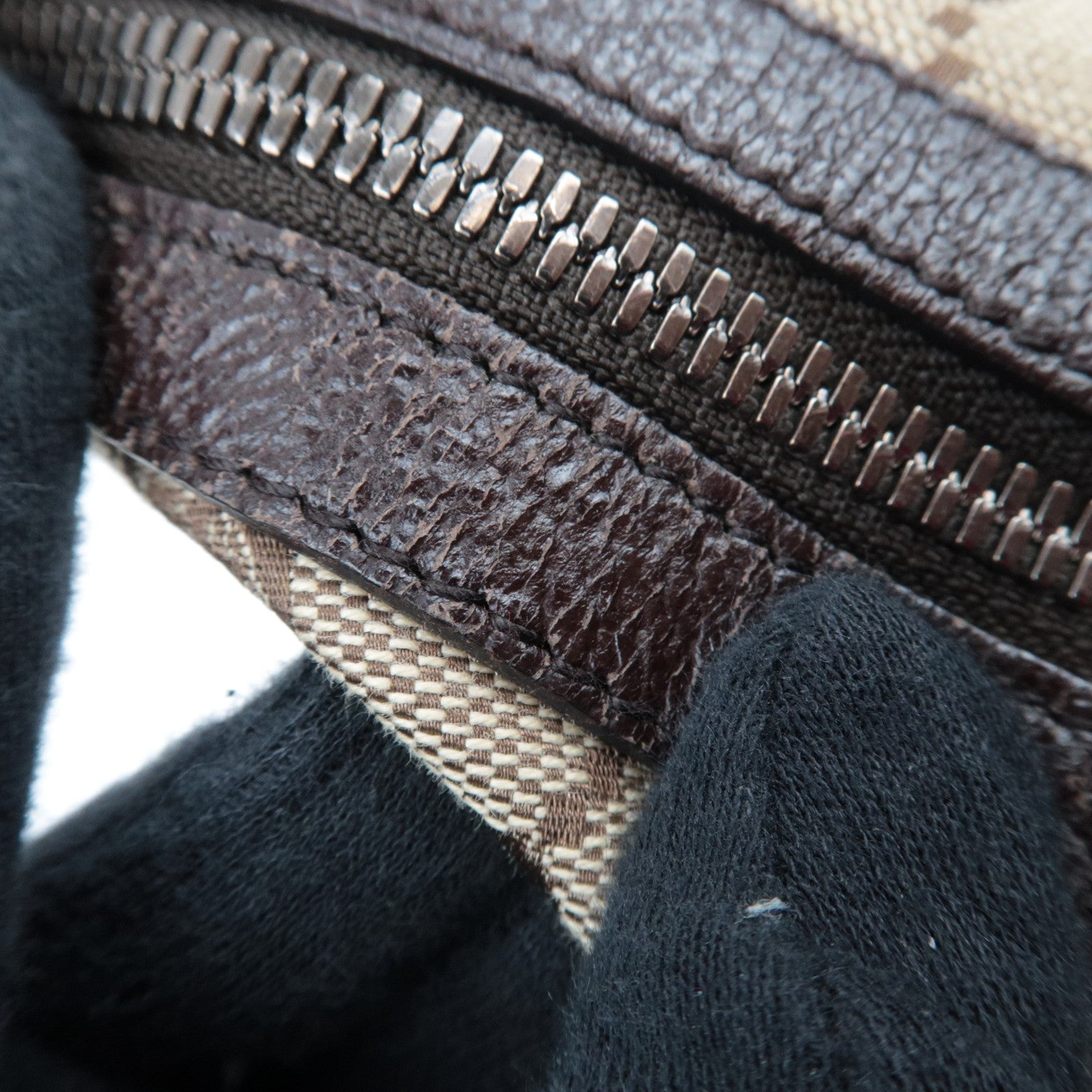 GUCCI Shoulder Bag GG Canvas Leather Beige Brown 35098