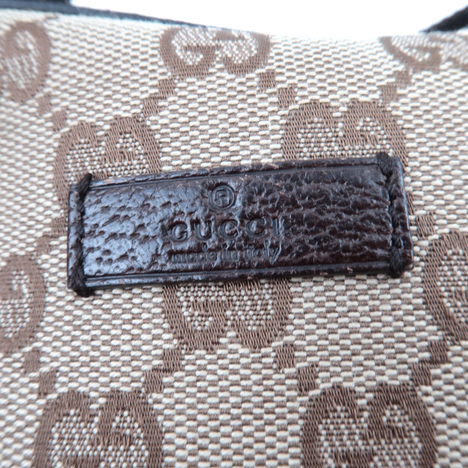 GUCCI Shoulder Bag GG Canvas Leather Beige Brown 35098