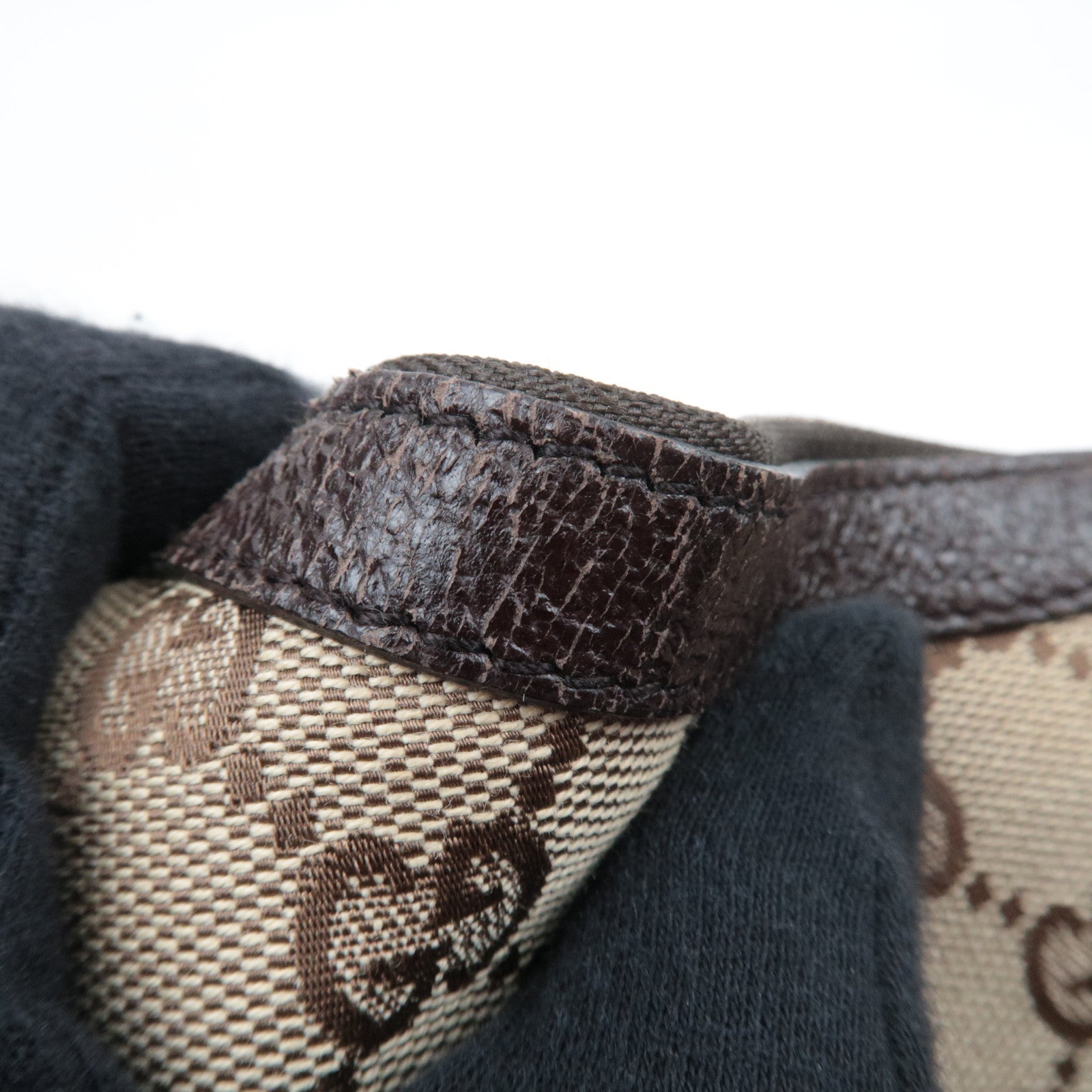 GUCCI Shoulder Bag GG Canvas Leather Beige Brown 35098