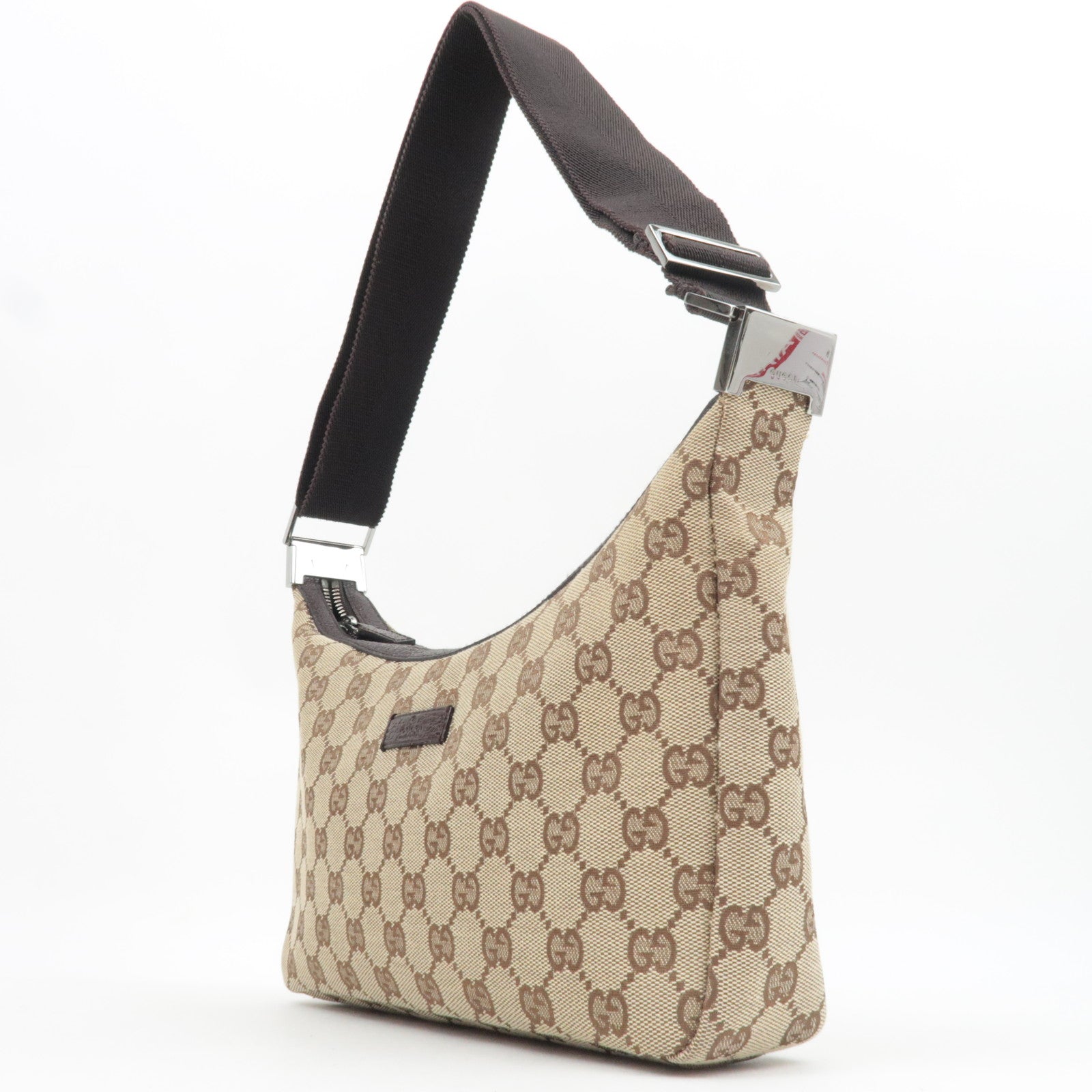 GUCCI Shoulder Bag GG Canvas Leather Beige Brown 35098