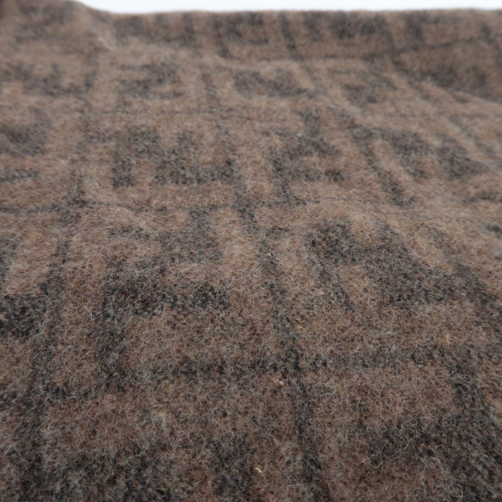 FENDI Zucca 100% Wool Scarf Brown