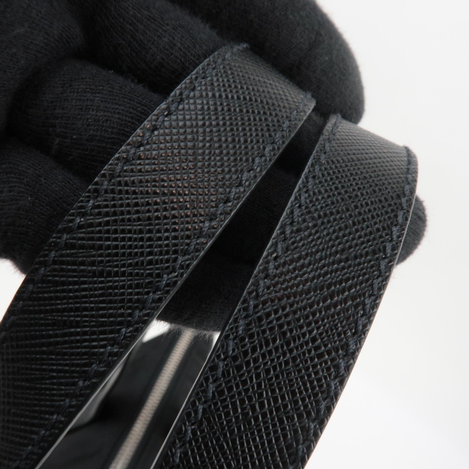 PRADA 2Way Handbag Nylon Leather Black 1BG696