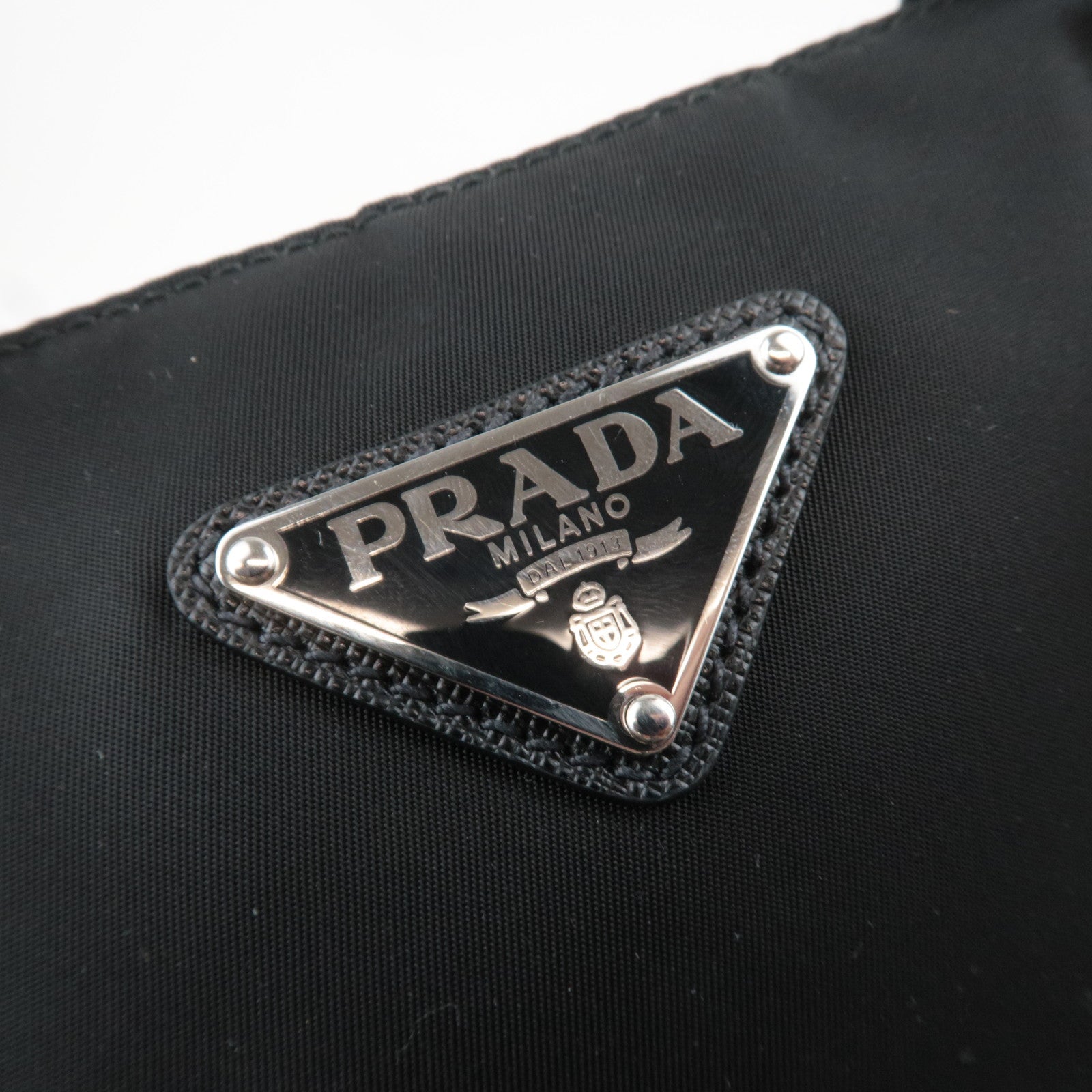 PRADA 2Way Handbag Nylon Leather Black 1BG696
