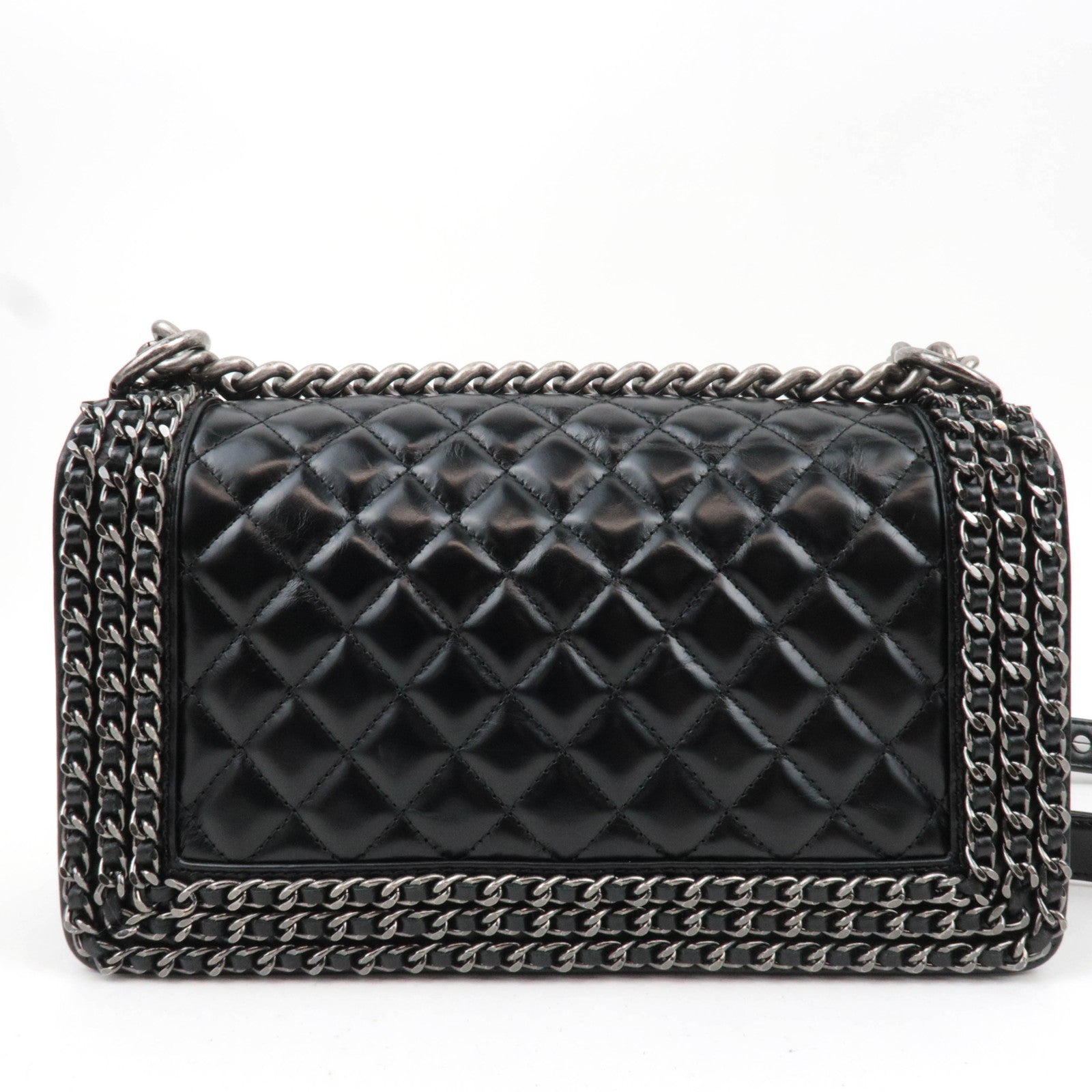 CHANEL Boy Chanel Chain Shoulder Bag Calf Leather Black