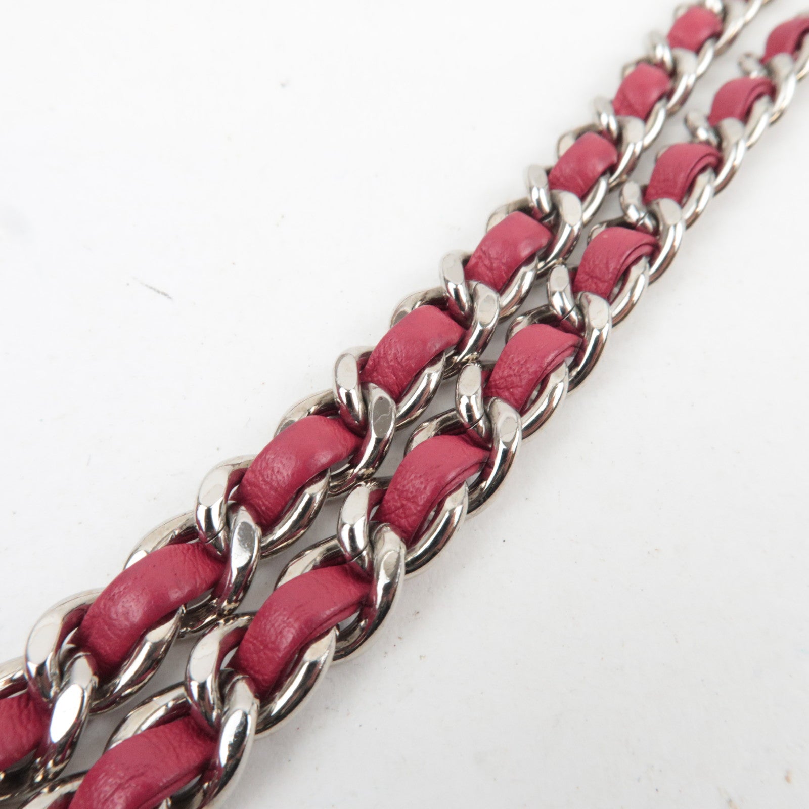 CHANEL Matelasse Chain Shoulder Bag Lambskin Pink