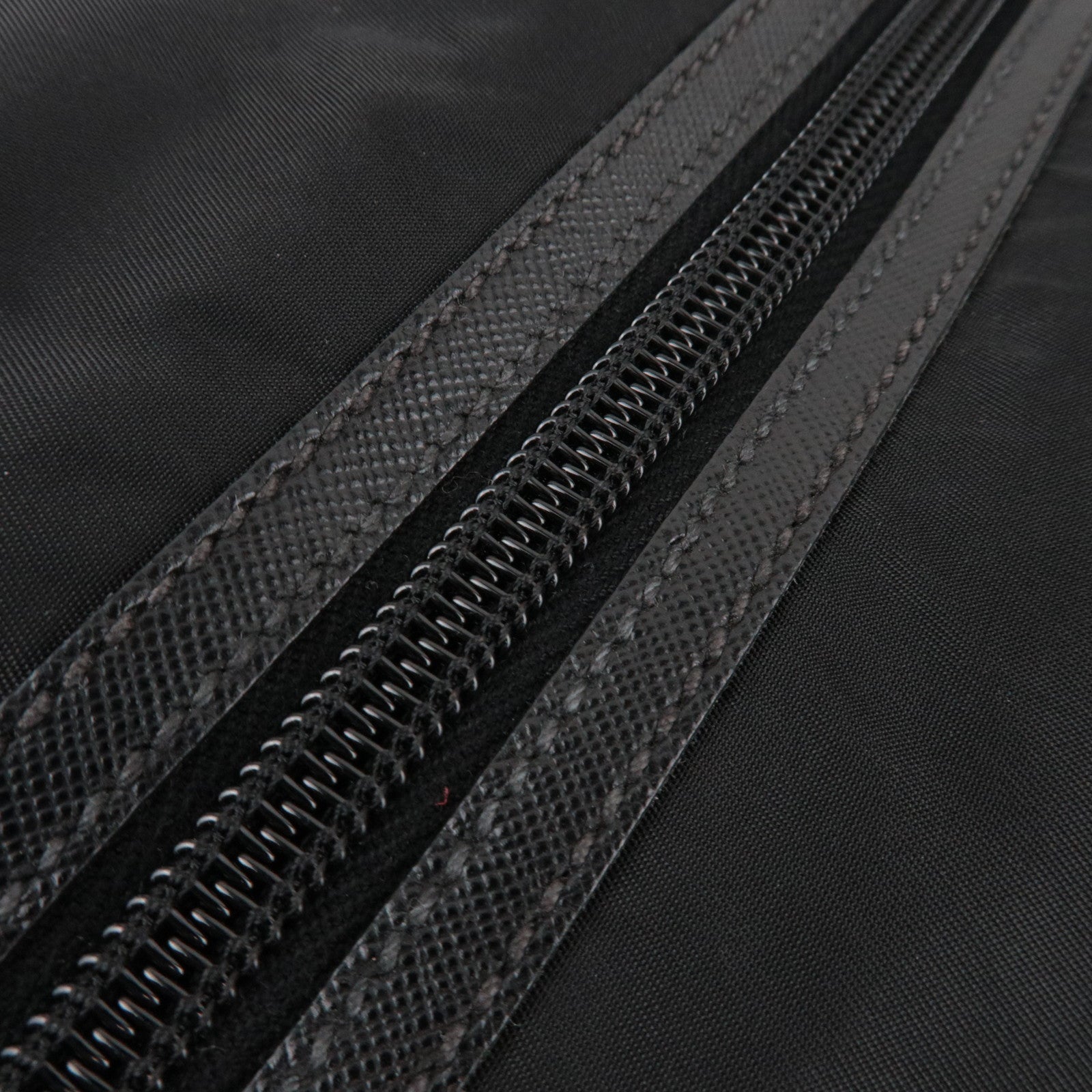 PRADA Nylon Leather Big Boston Bag Black