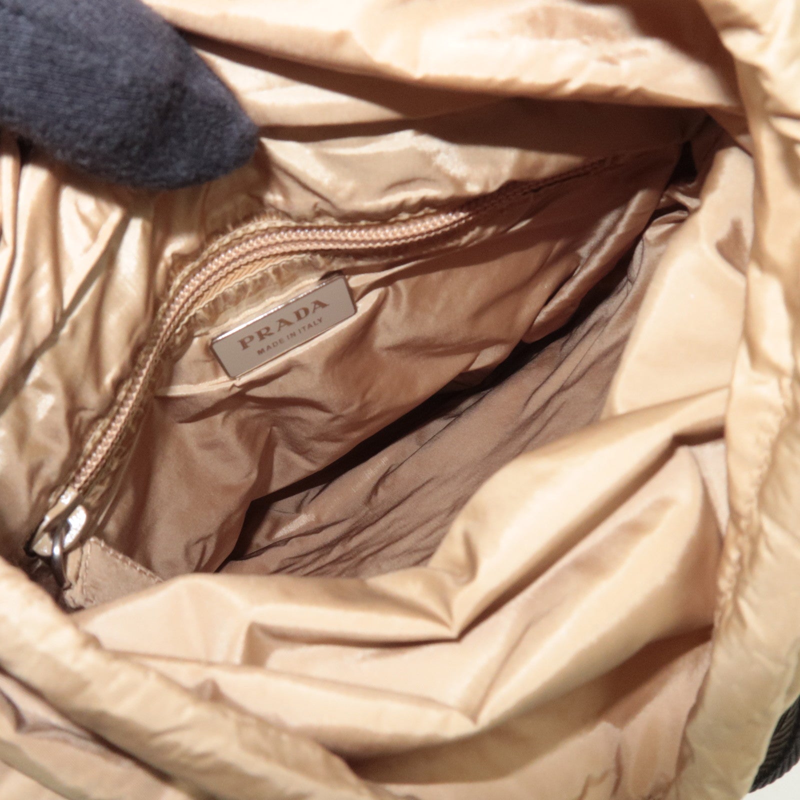 PRADA Prada Sports Handbag Nylon Fur Beige Yellow