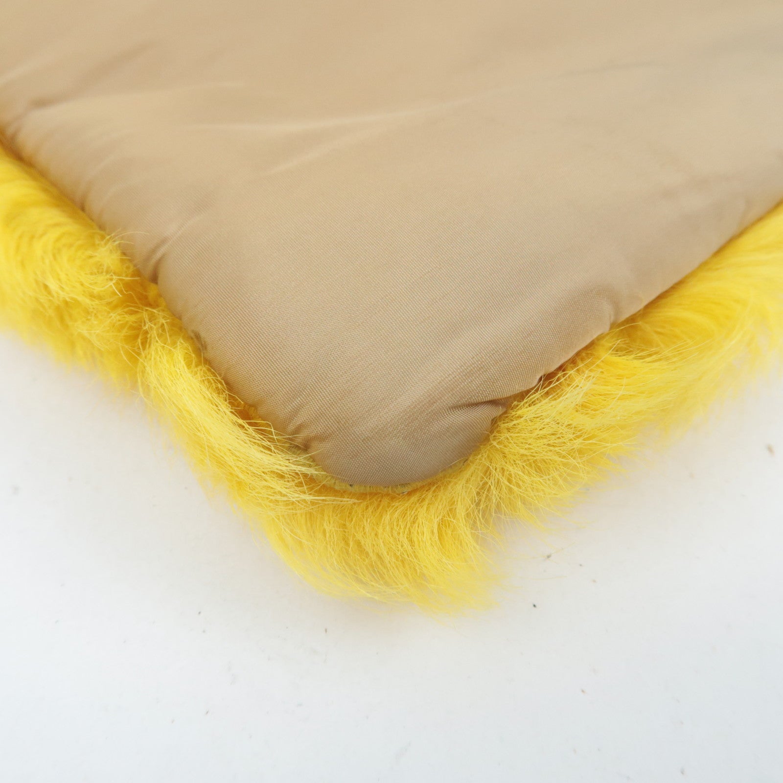 PRADA Prada Sports Handbag Nylon Fur Beige Yellow